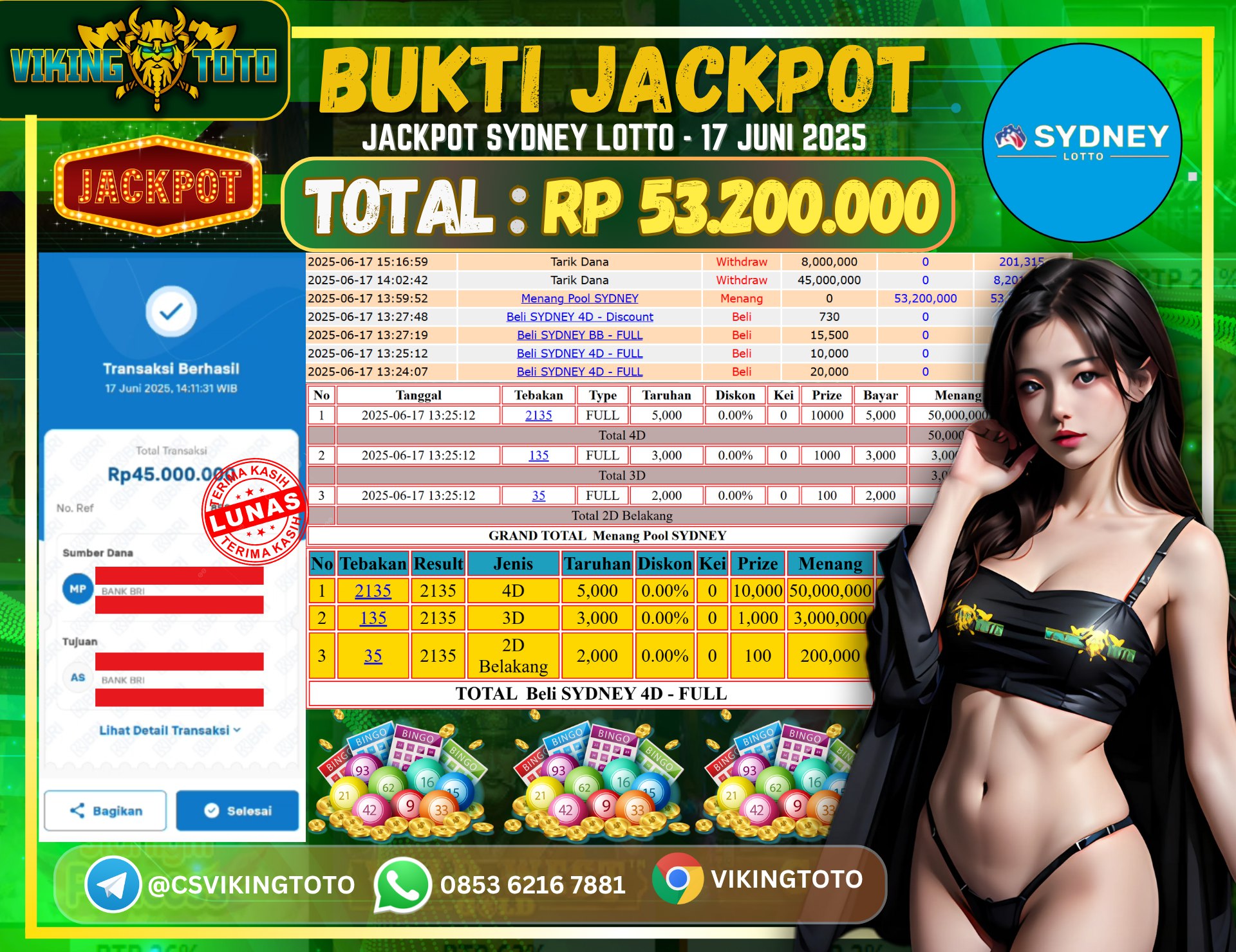 Bukti Jackpot Lunas VikingToto