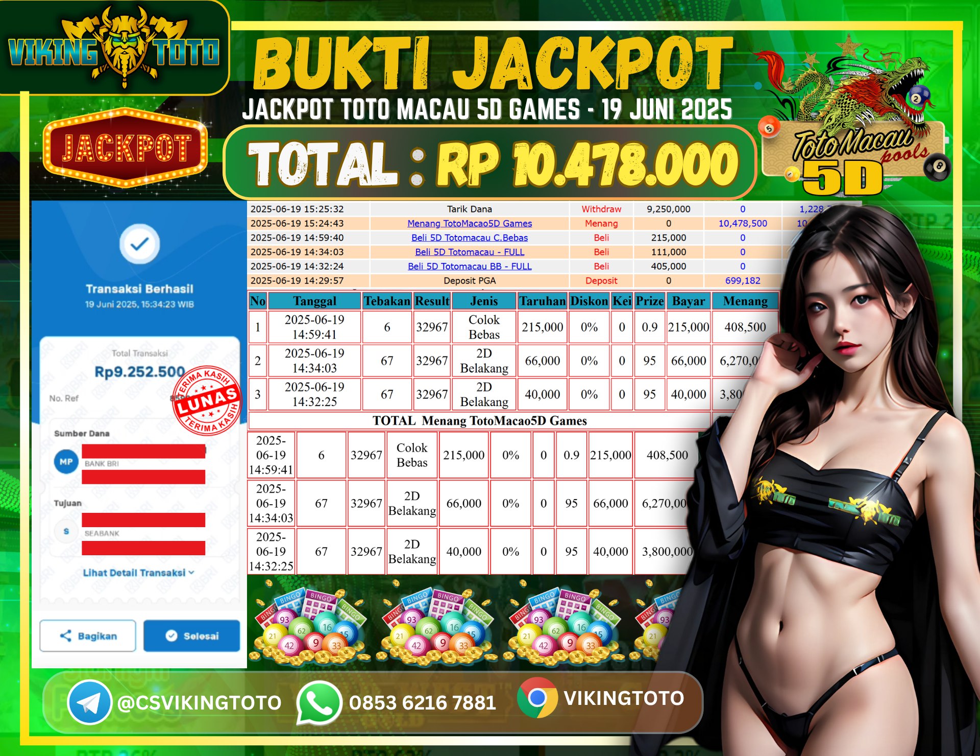 Bukti Jackpot Lunas VikingToto