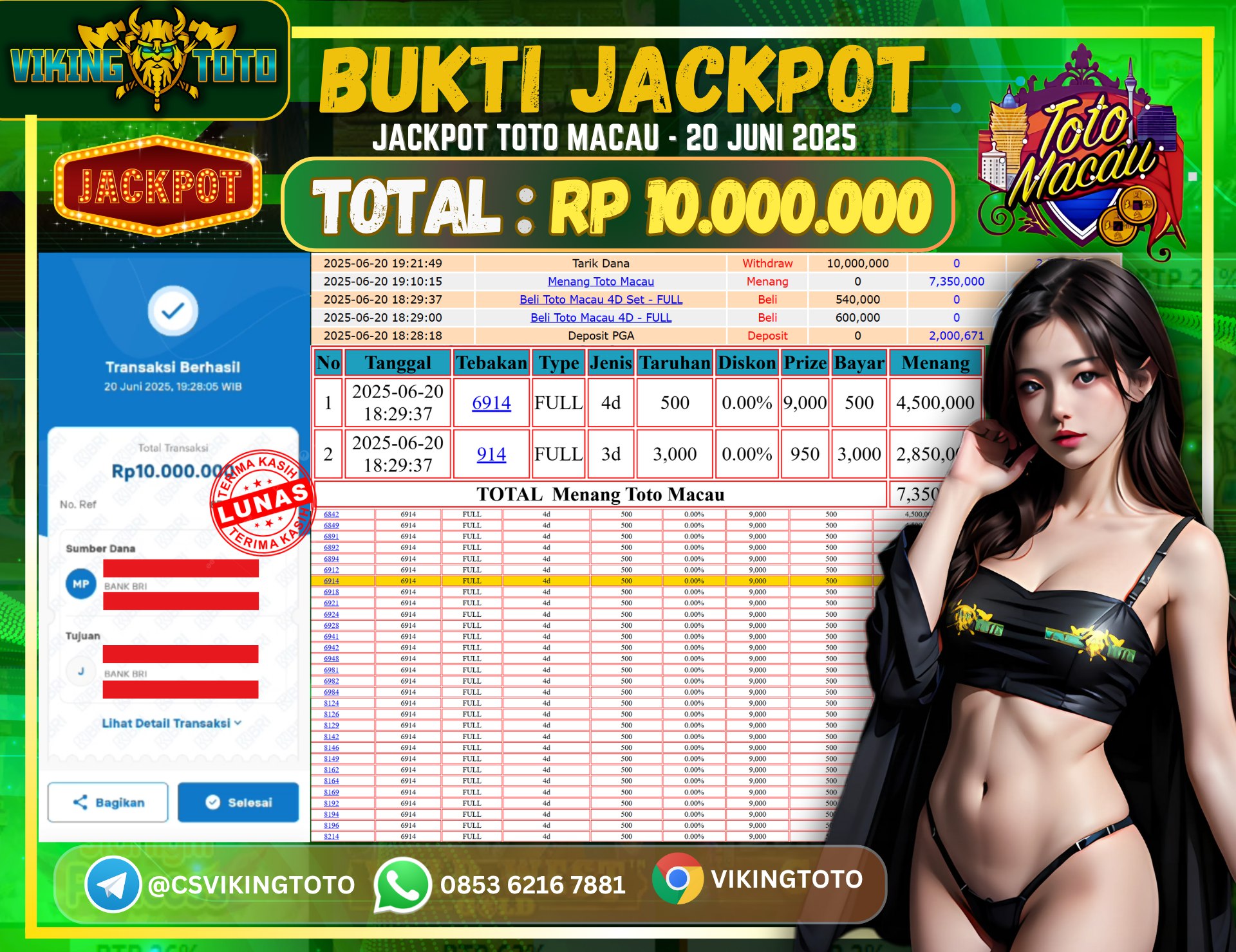 Bukti Jackpot Lunas VikingToto