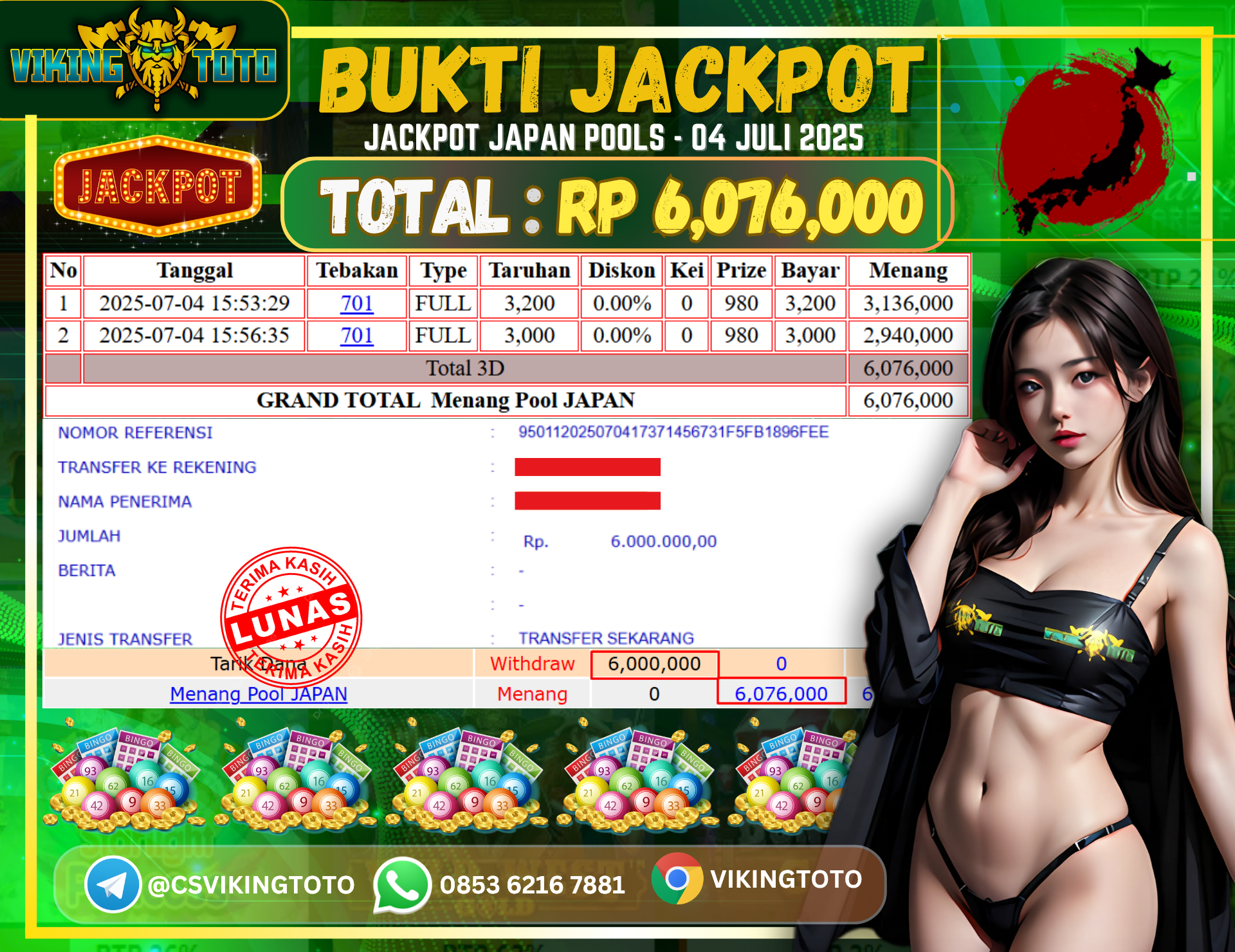 Bukti Jackpot Lunas VikingToto
