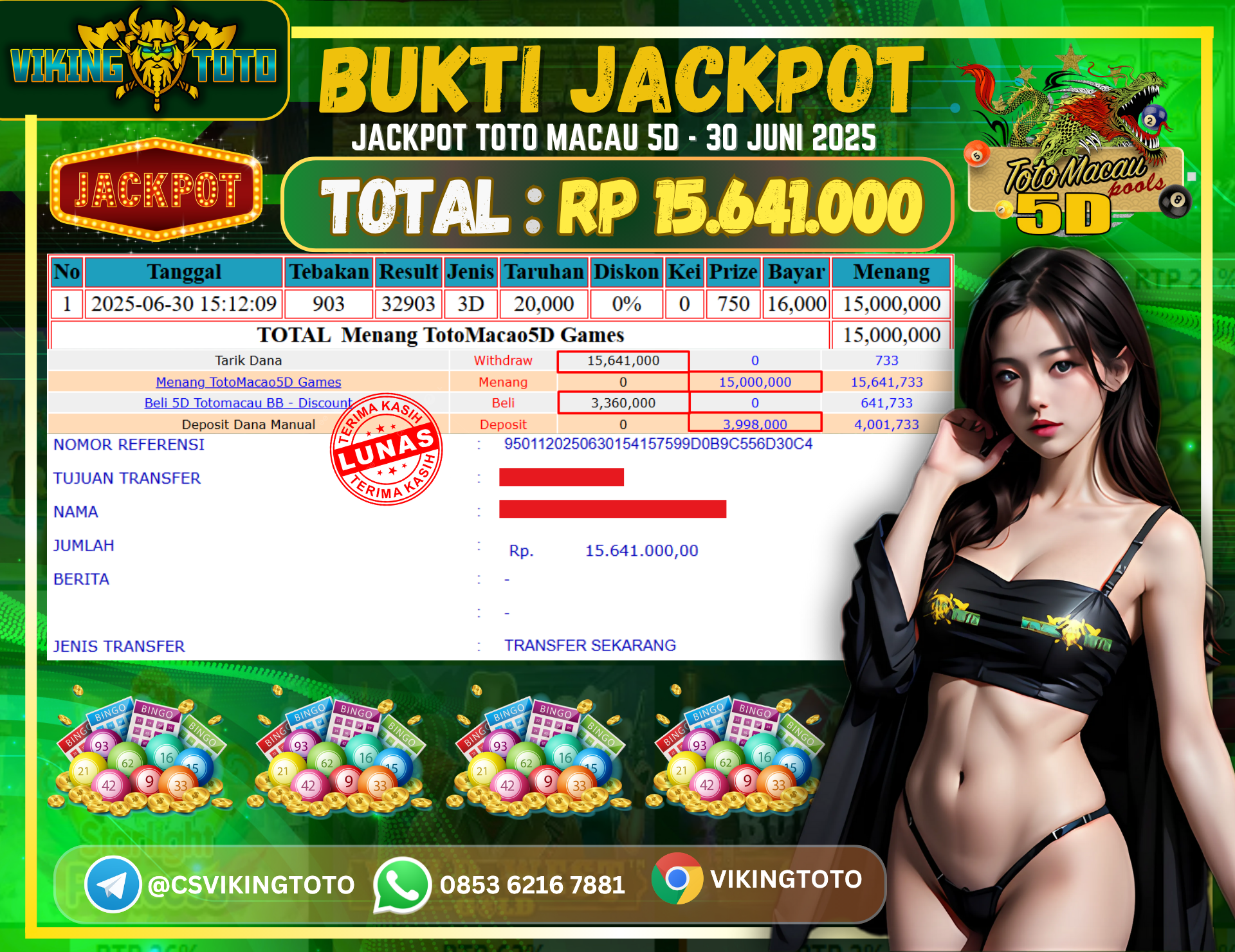 Bukti Jackpot Lunas VikingToto