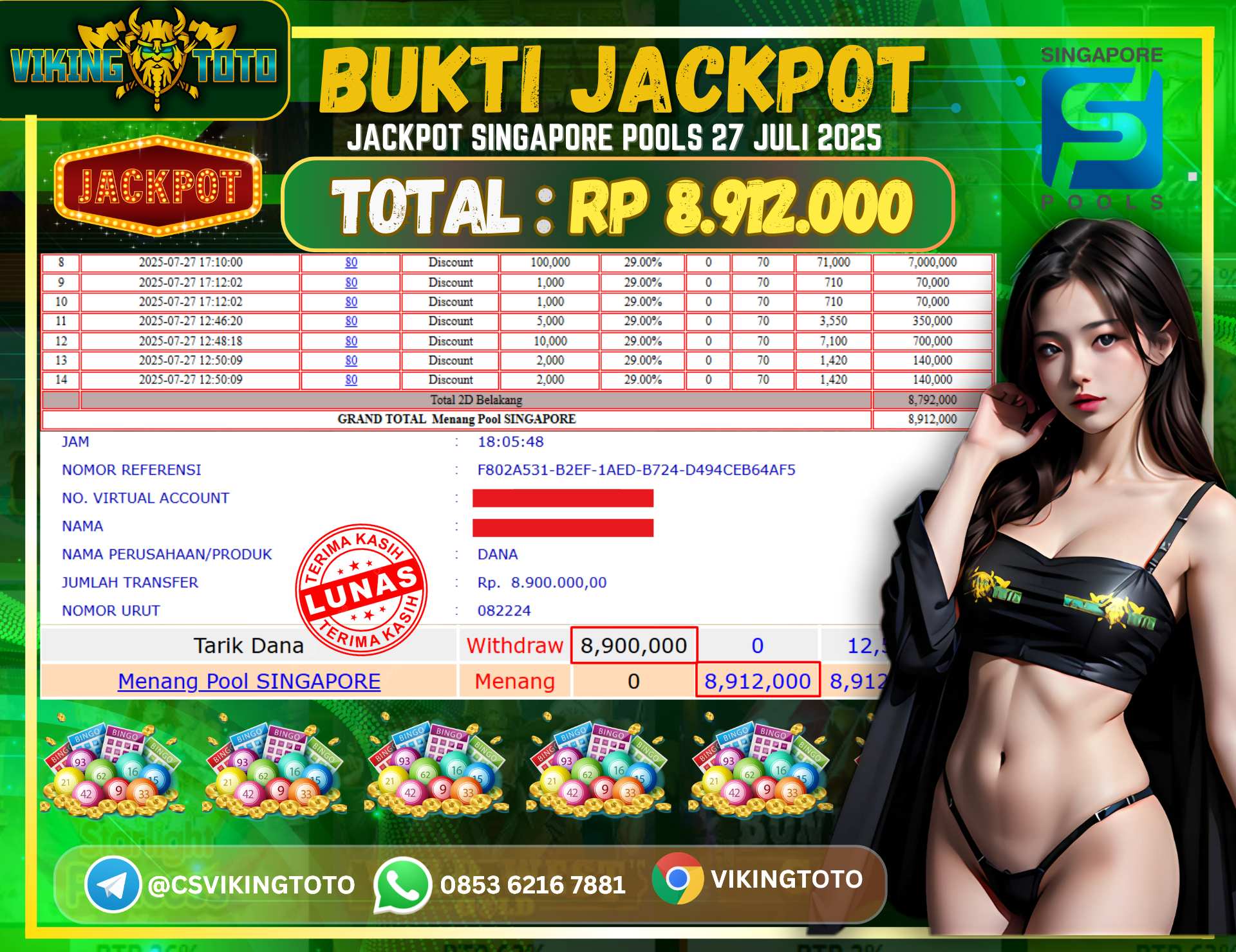 Bukti Jackpot Lunas VikingToto