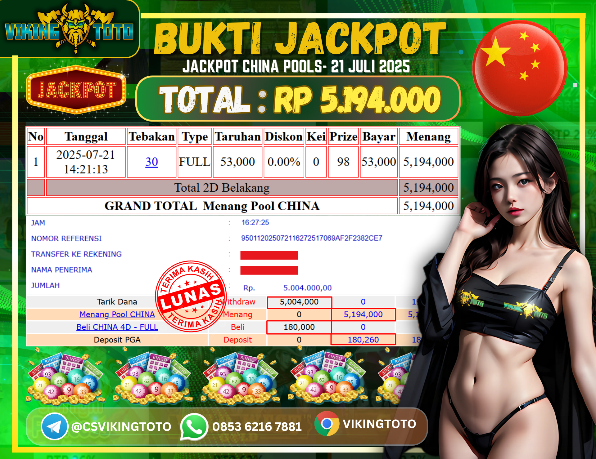 Bukti Jackpot Lunas VikingToto