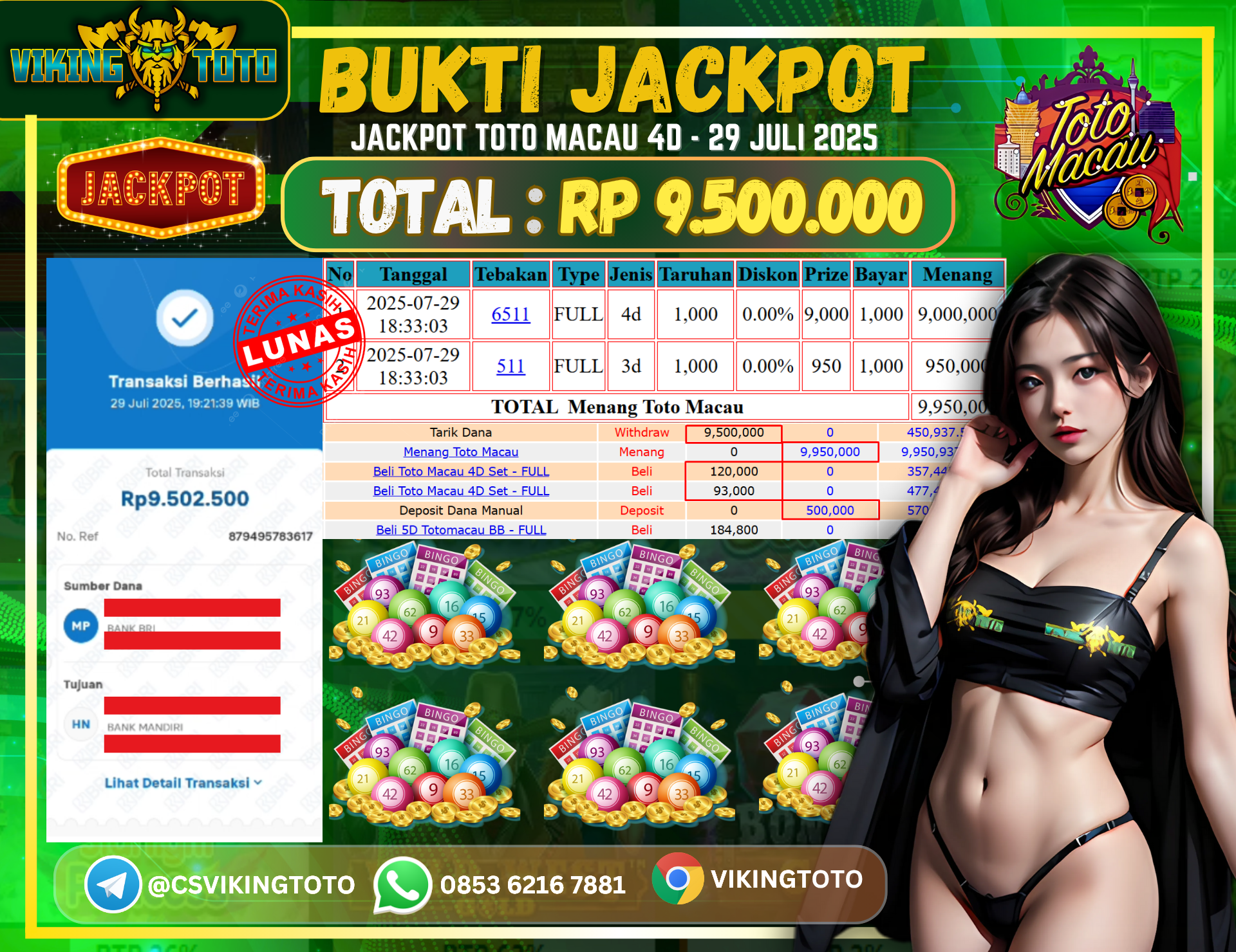 Bukti Jackpot Lunas VikingToto