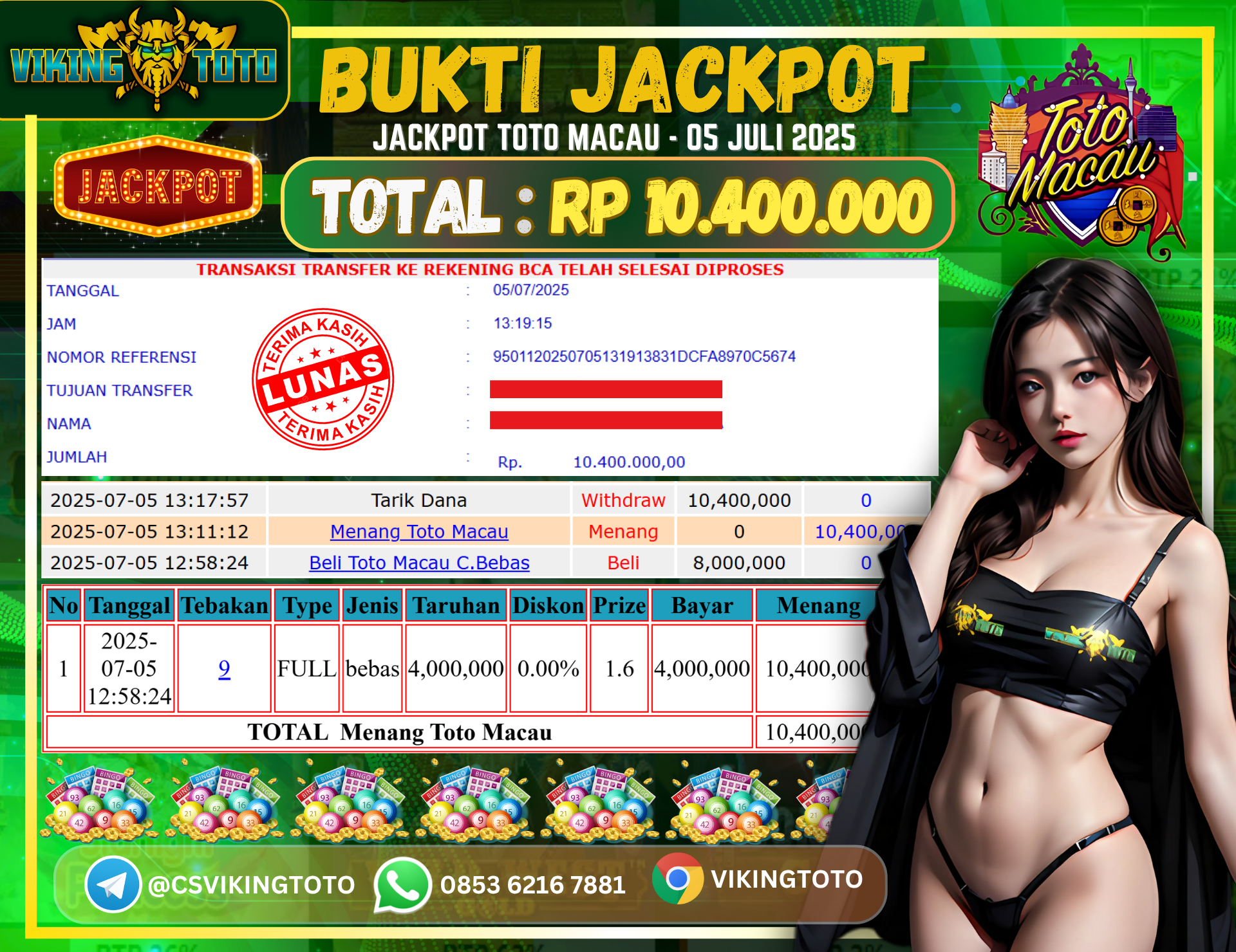 Bukti Jackpot Lunas VikingToto