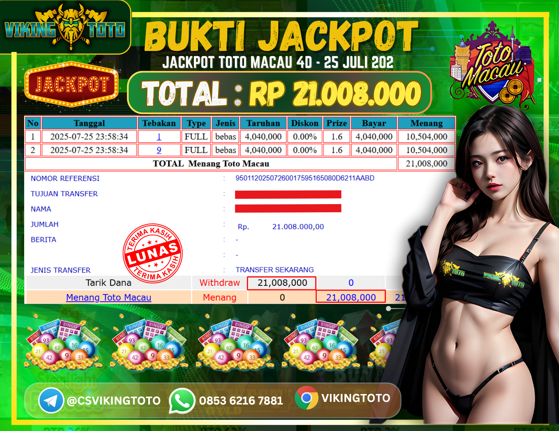 Bukti Jackpot Lunas VikingToto