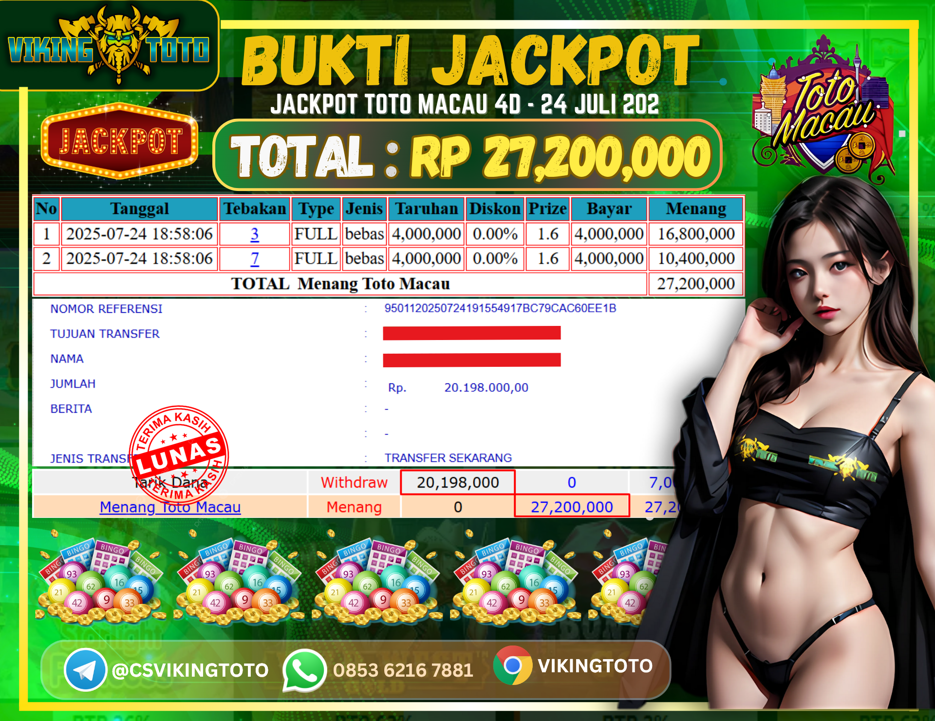Bukti Jackpot Lunas VikingToto