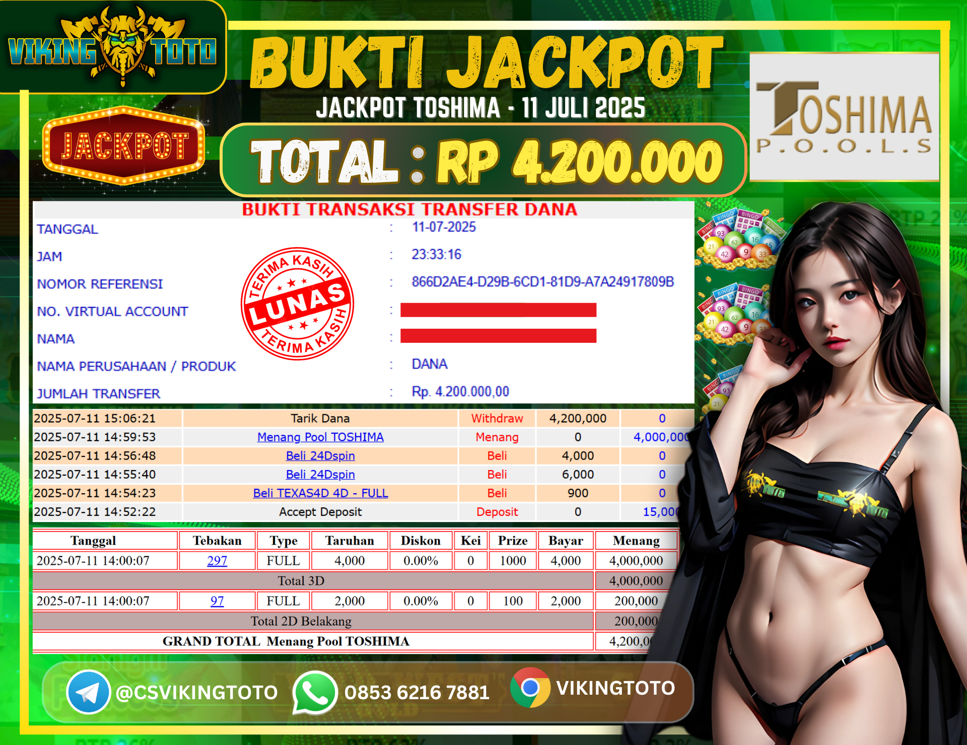 Bukti Jackpot Lunas VikingToto