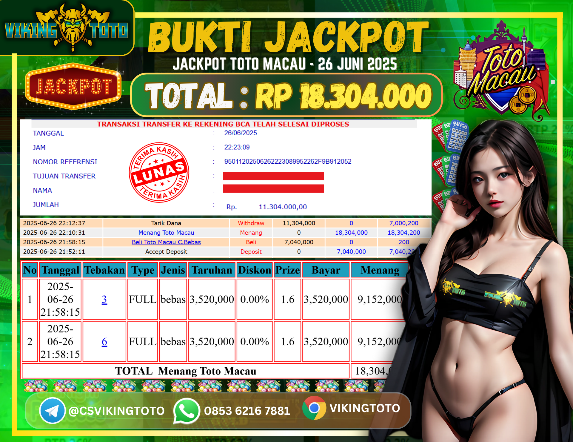 Bukti Jackpot Lunas VikingToto