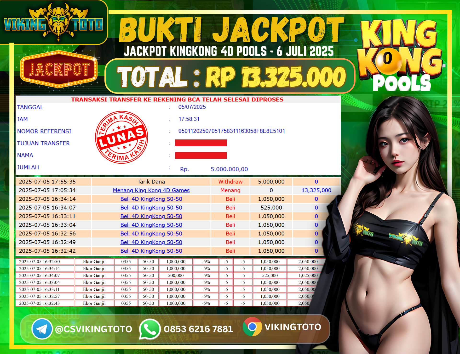 Bukti Jackpot Lunas VikingToto