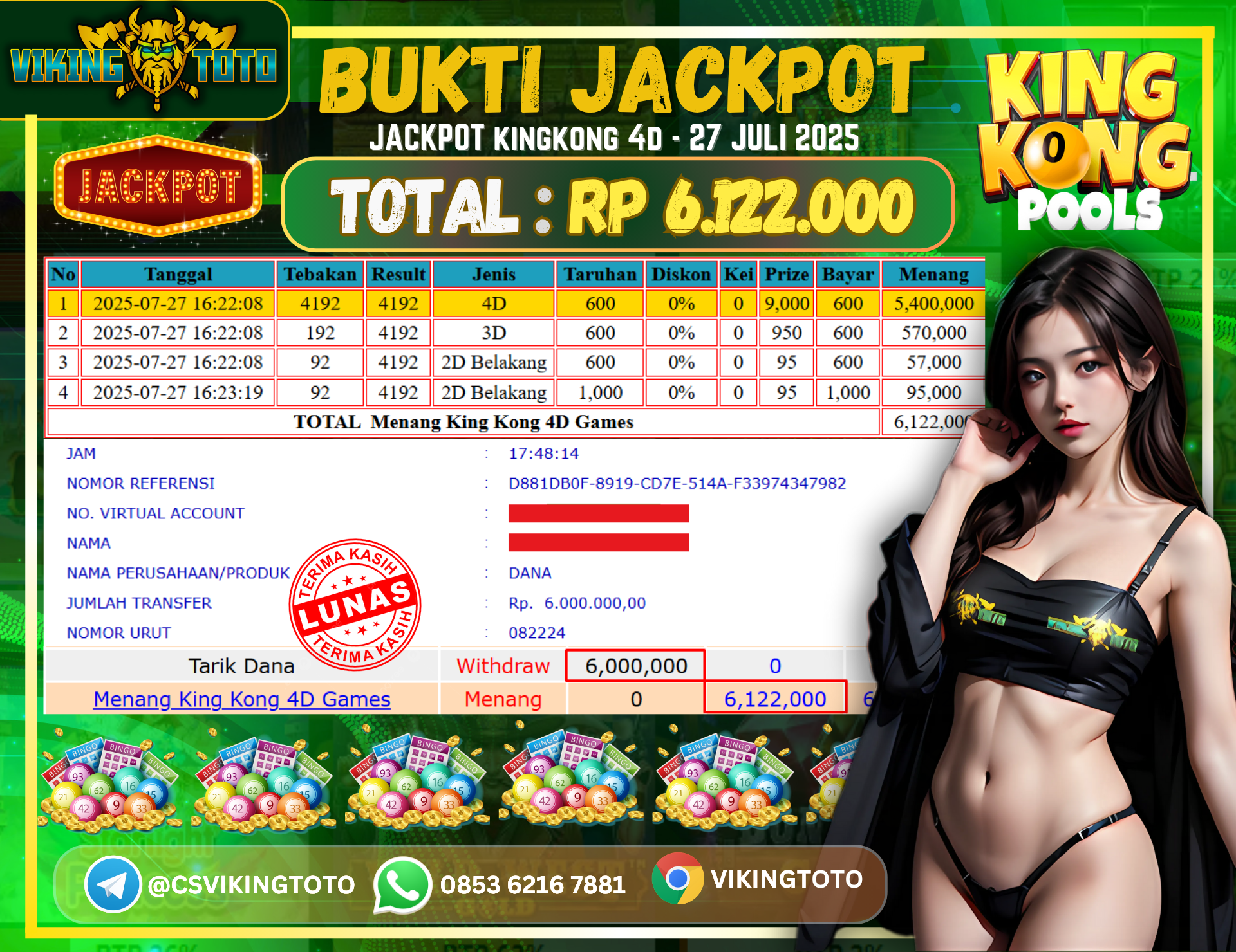 Bukti Jackpot Lunas VikingToto