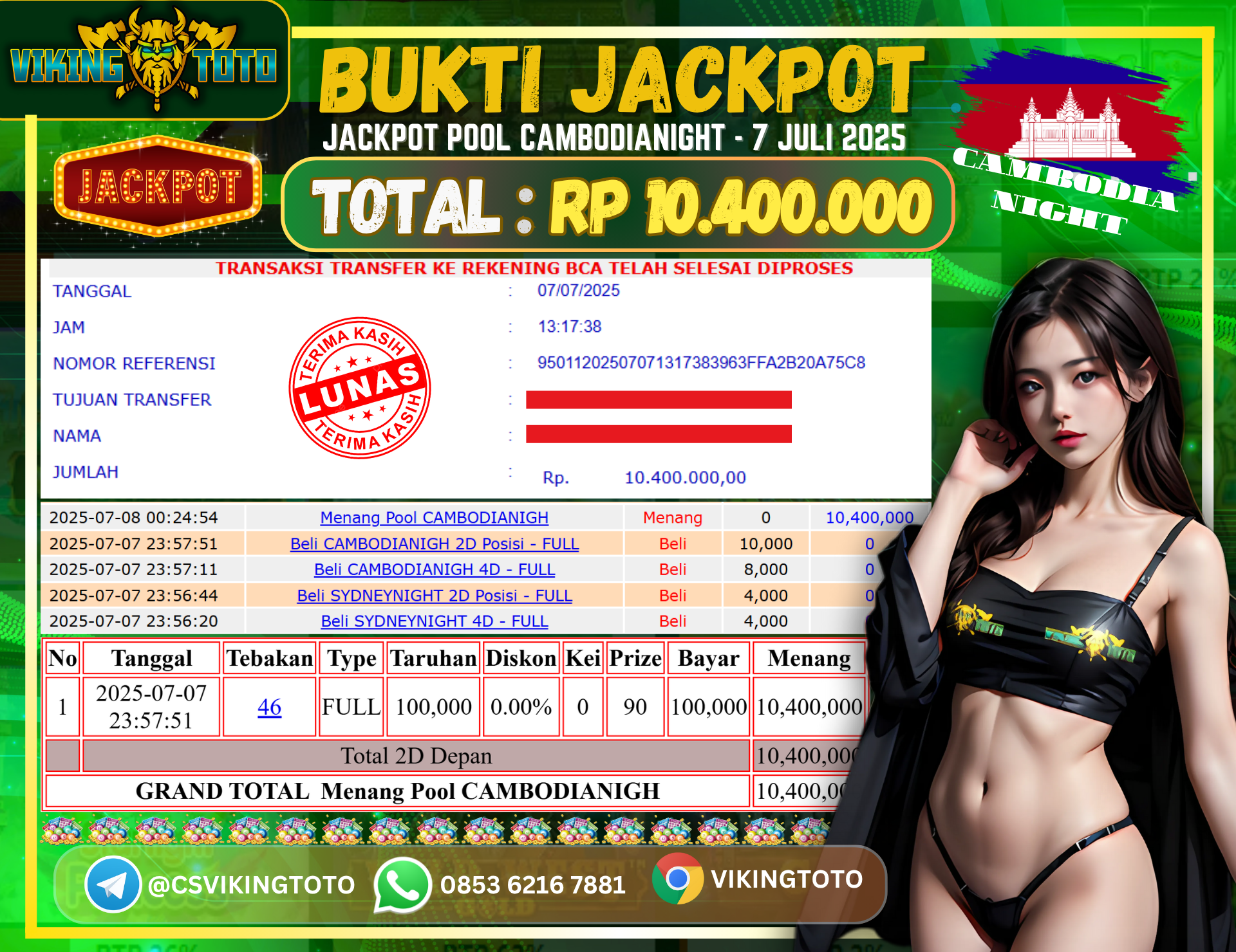 Bukti Jackpot Lunas VikingToto