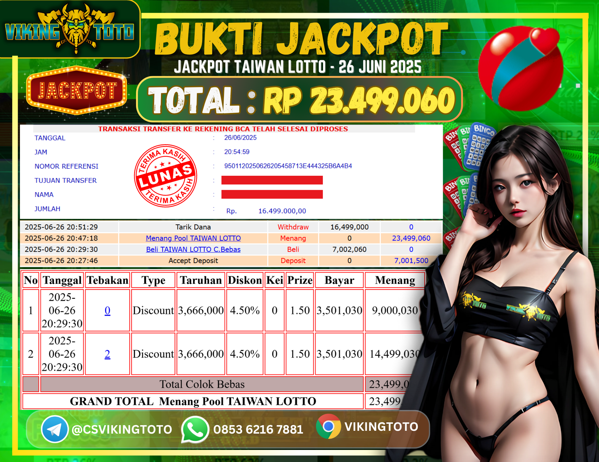 Bukti Jackpot Lunas VikingToto