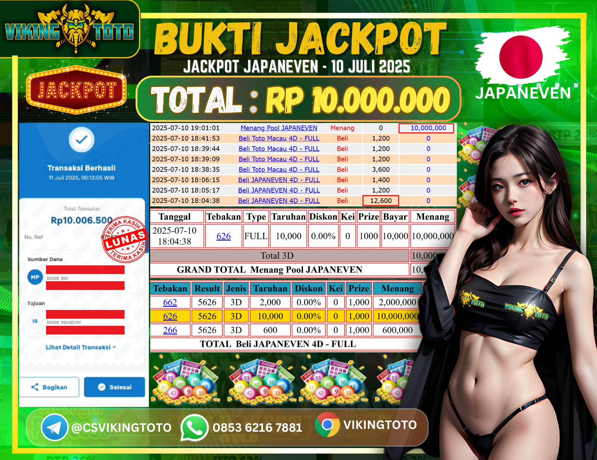 Bukti Jackpot Lunas VikingToto
