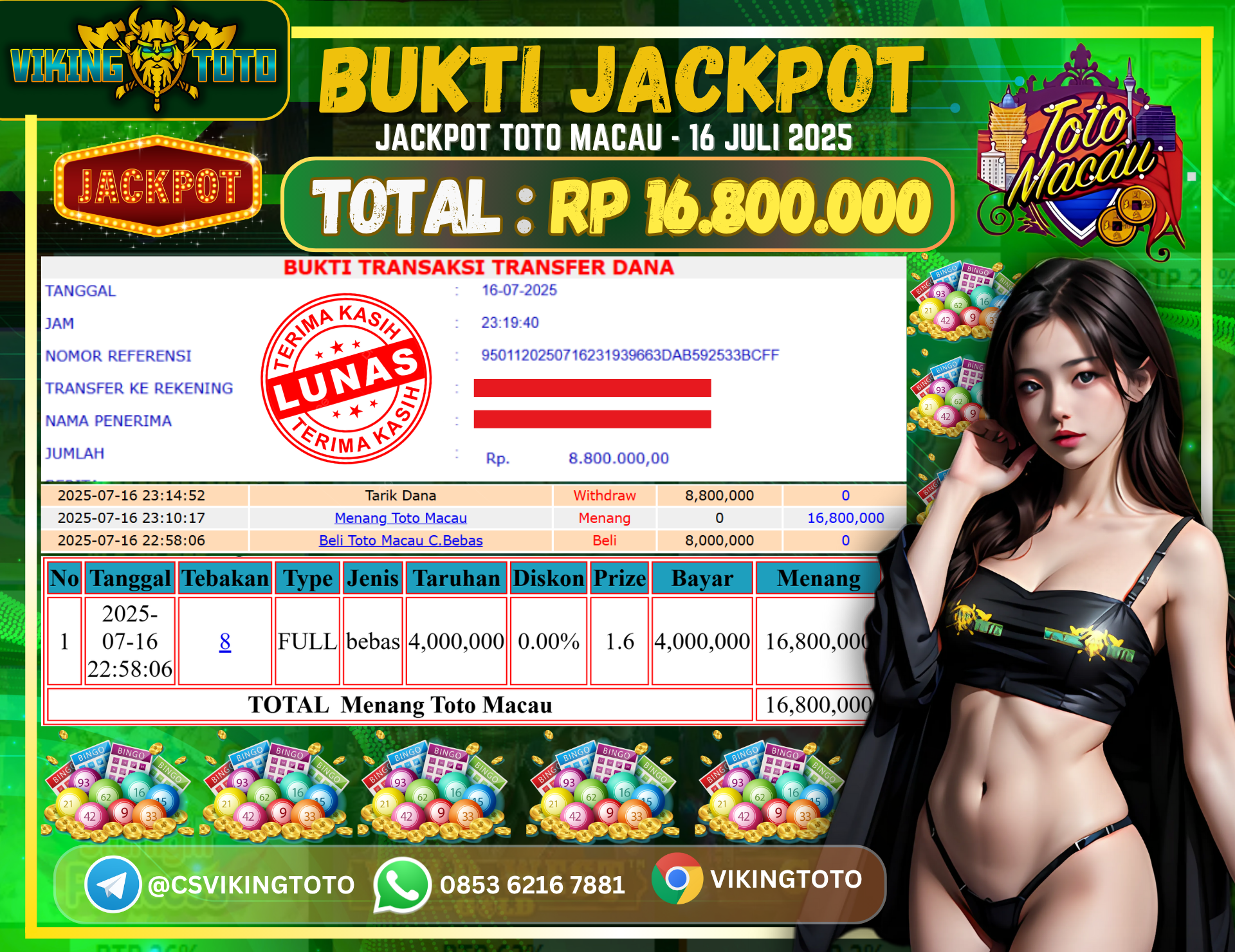 Bukti Jackpot Lunas VikingToto
