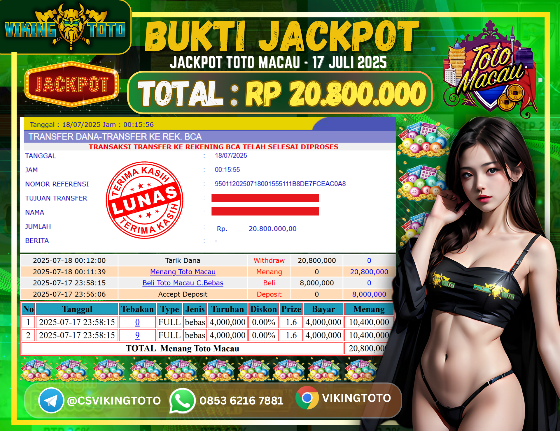 Bukti Jackpot Lunas VikingToto