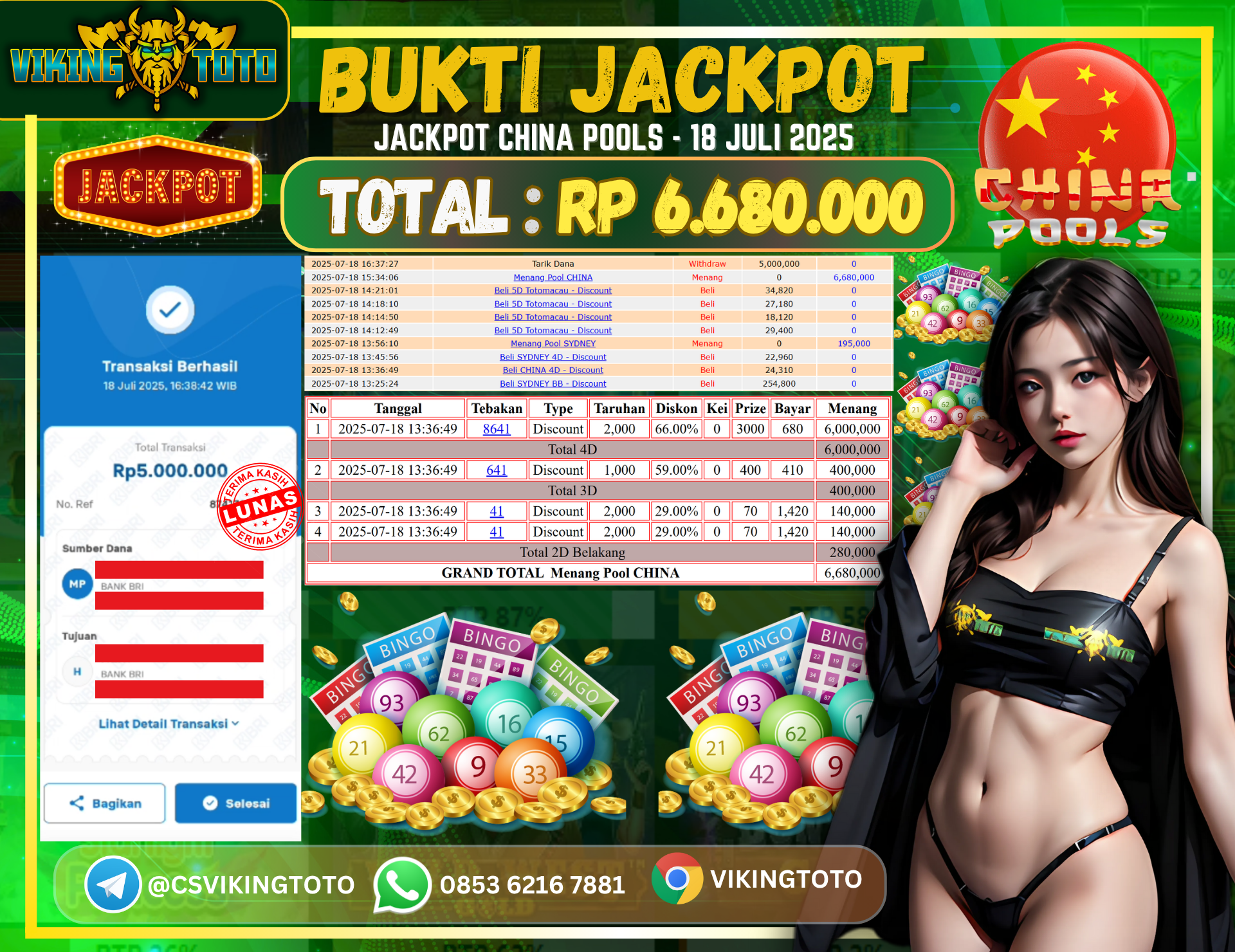 Bukti Jackpot Lunas VikingToto