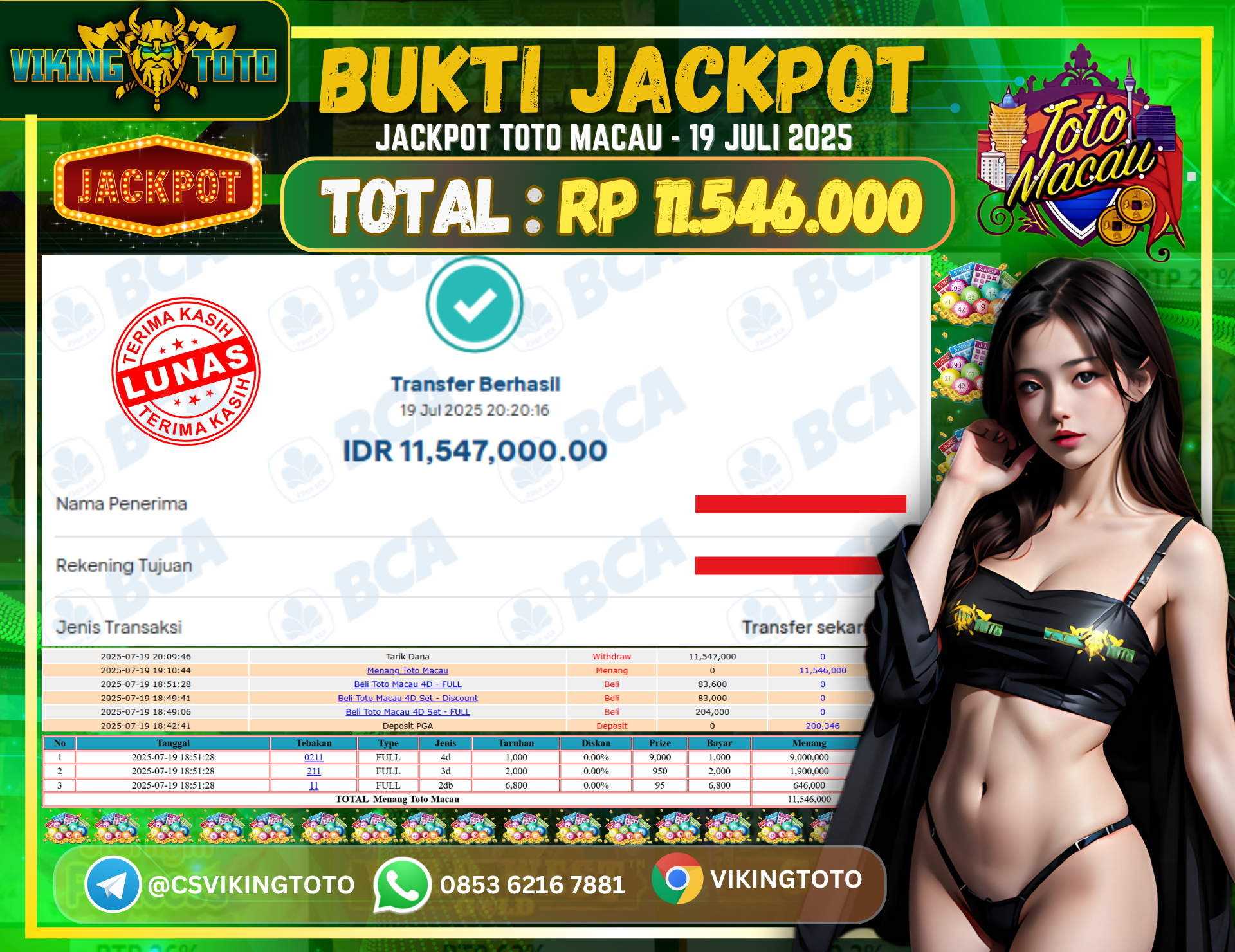 Bukti Jackpot Lunas VikingToto