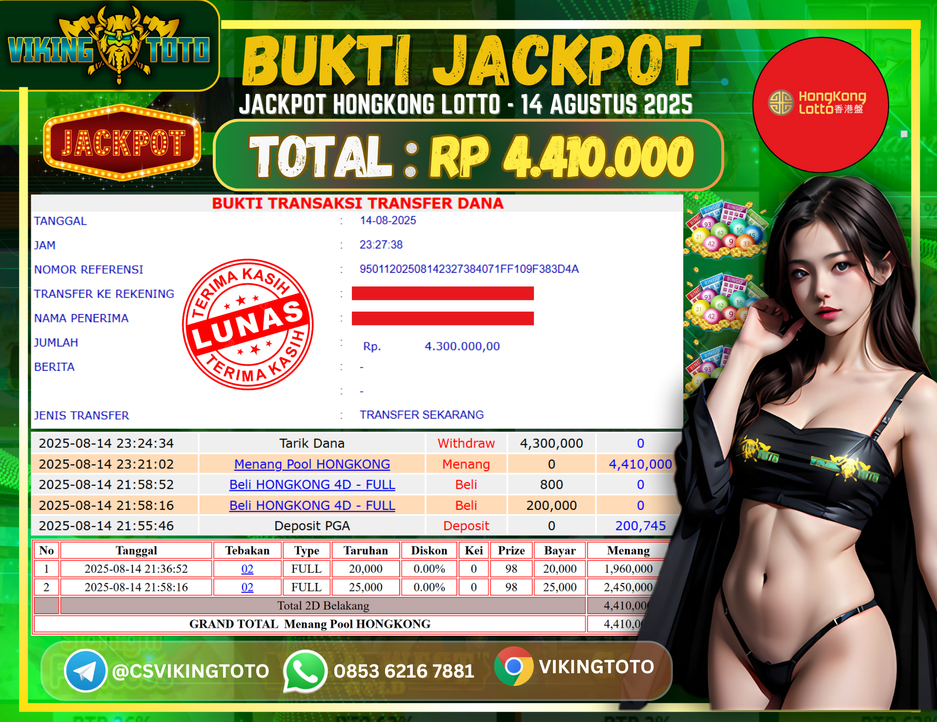 Bukti Jackpot Lunas VikingToto