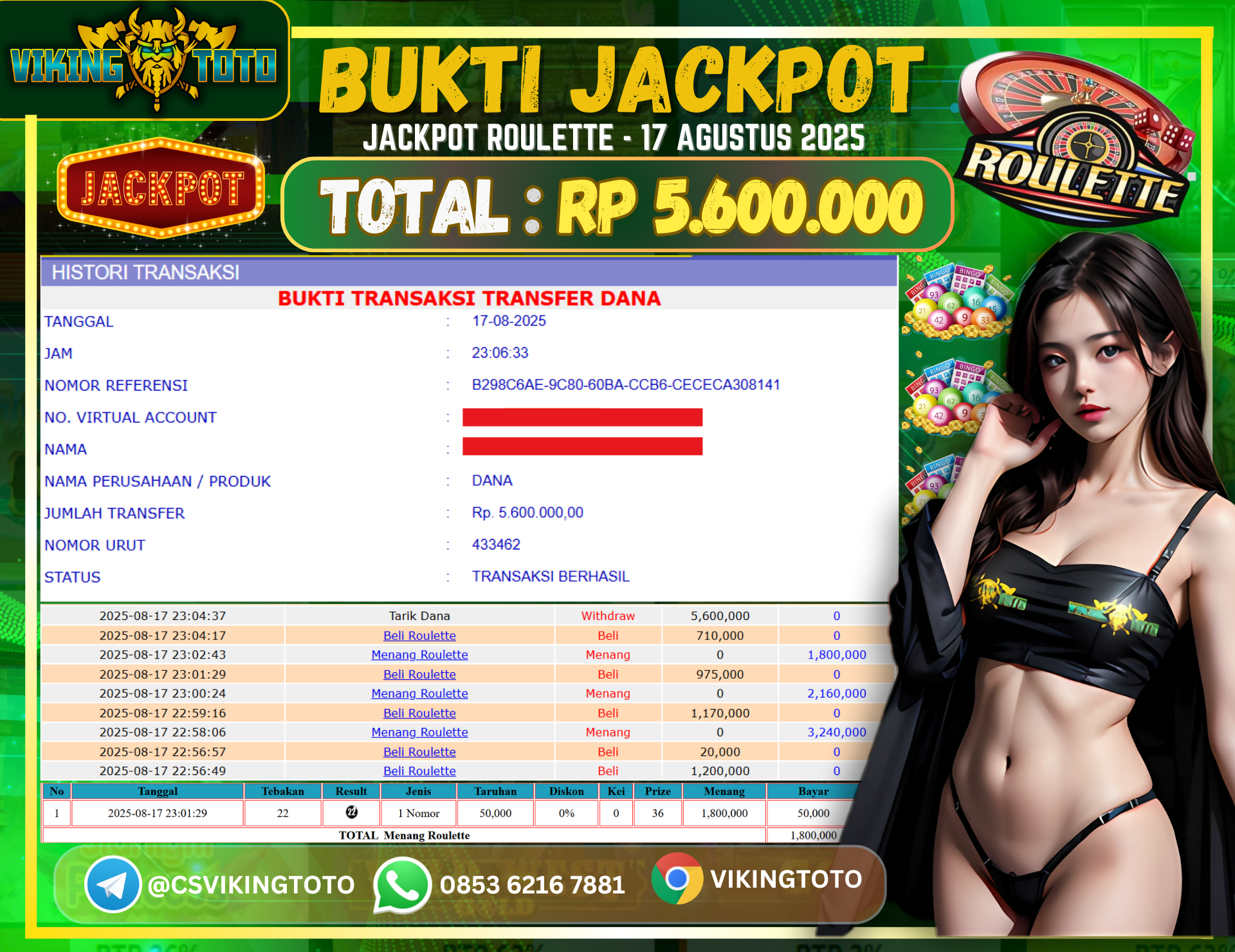 Bukti Jackpot Lunas VikingToto