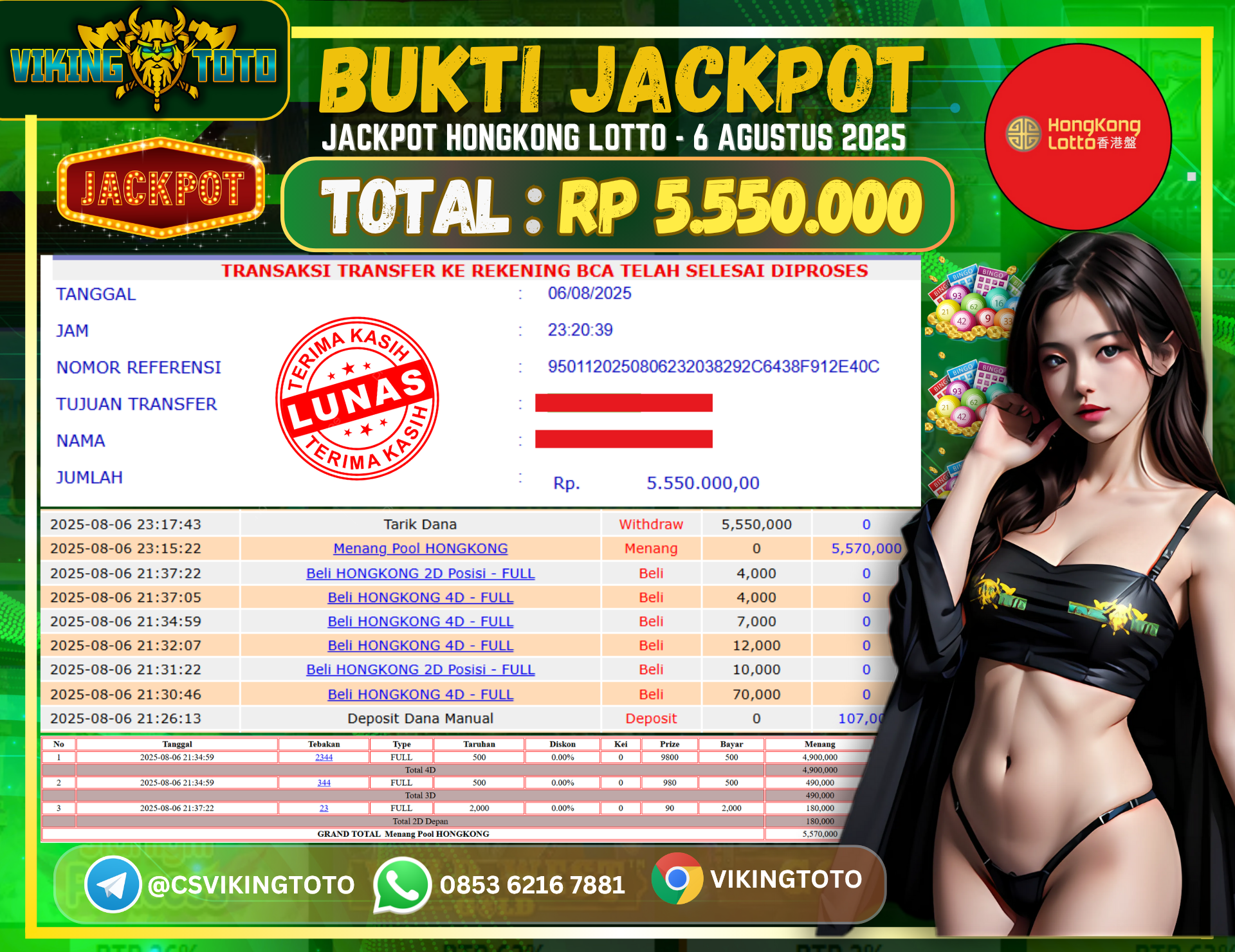 Bukti Jackpot Lunas VikingToto