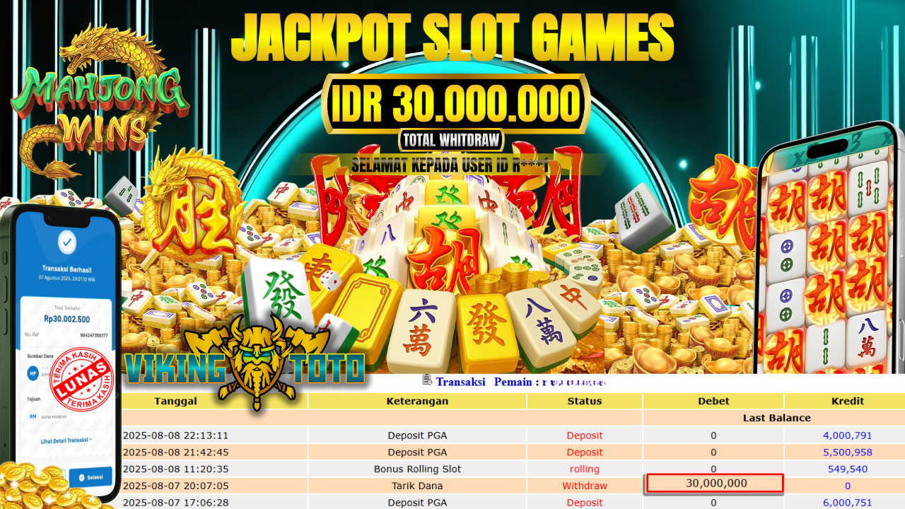 Bukti Jackpot Lunas VikingToto