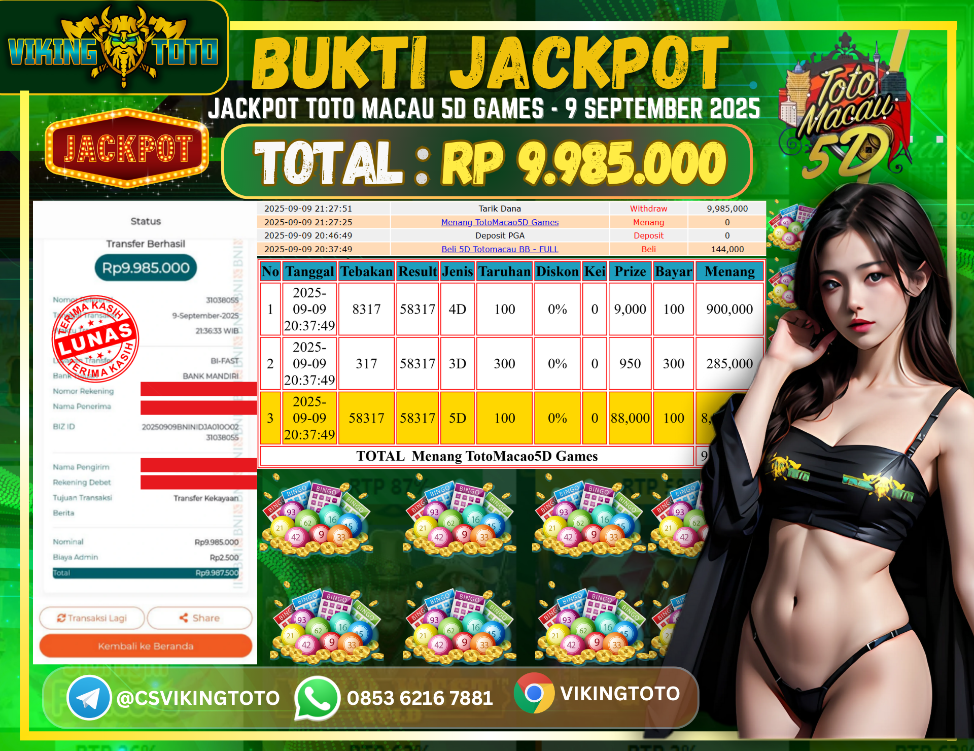 Bukti Jackpot Lunas VikingToto