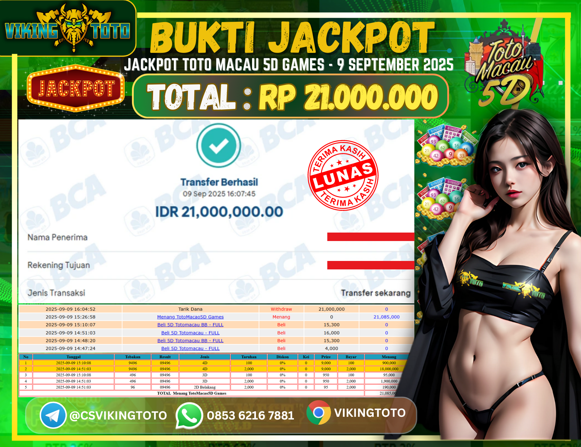 Bukti Jackpot Lunas VikingToto