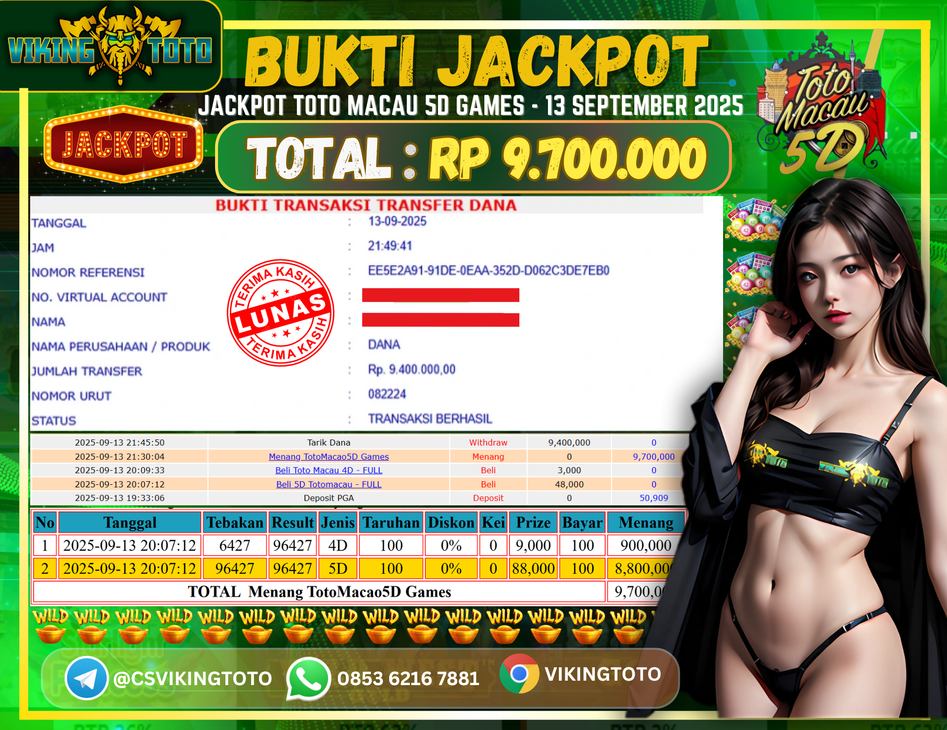 Bukti Jackpot Lunas VikingToto