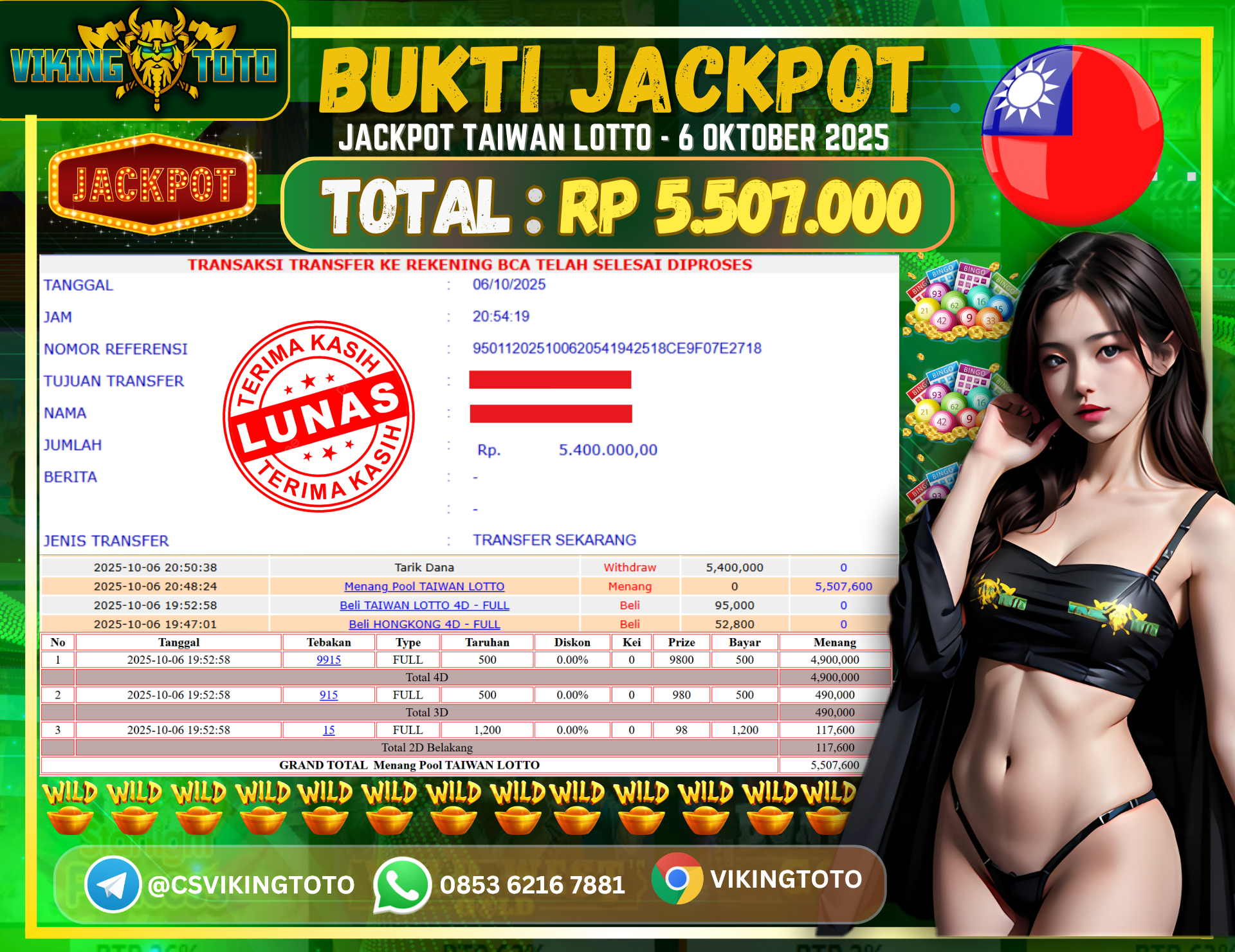 Bukti Jackpot Lunas VikingToto
