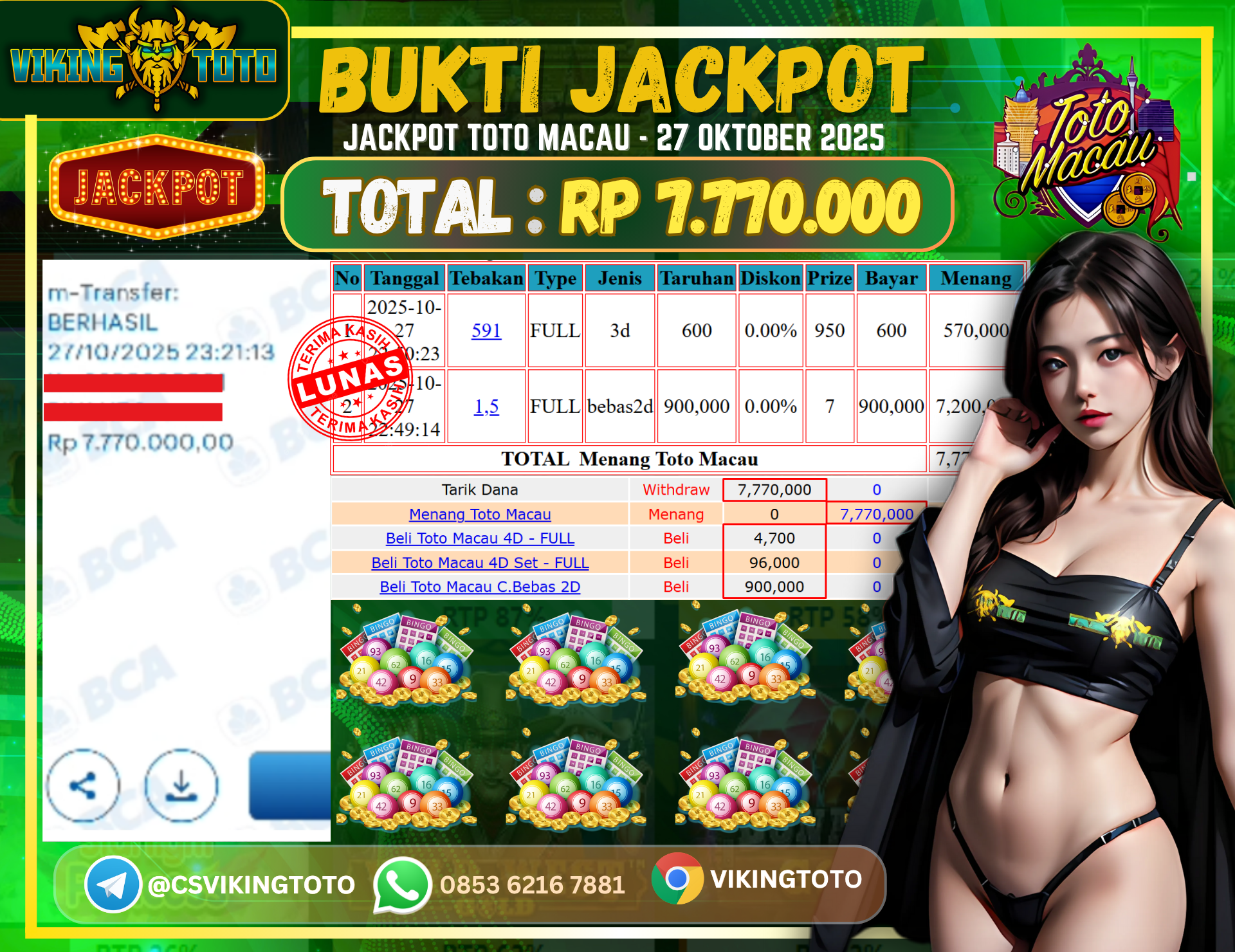 Bukti Jackpot Lunas VikingToto