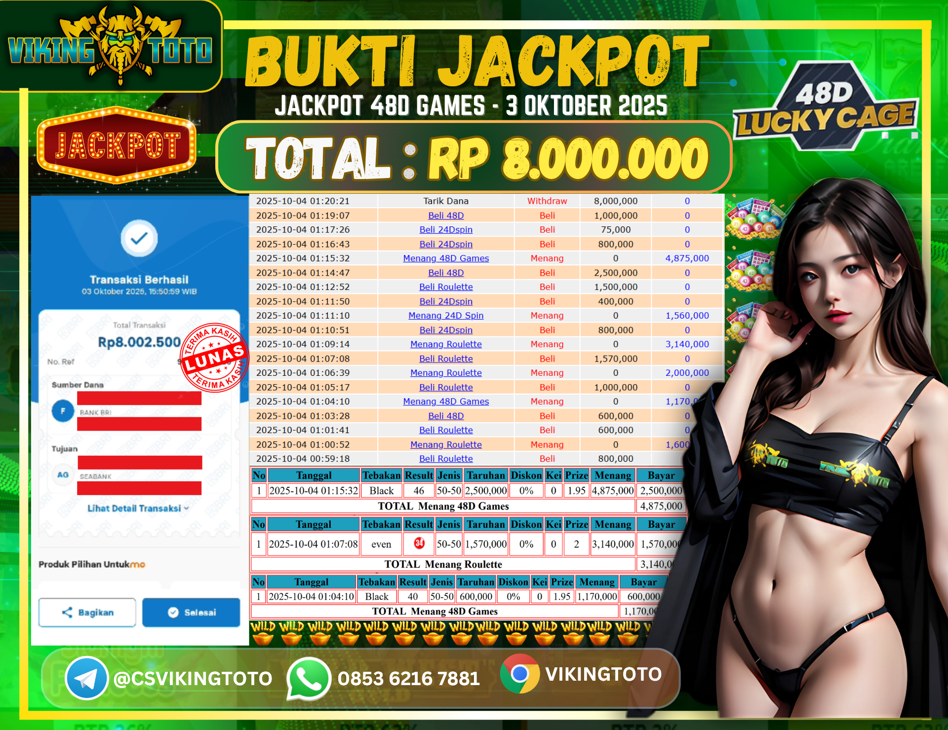 Bukti Jackpot Lunas VikingToto