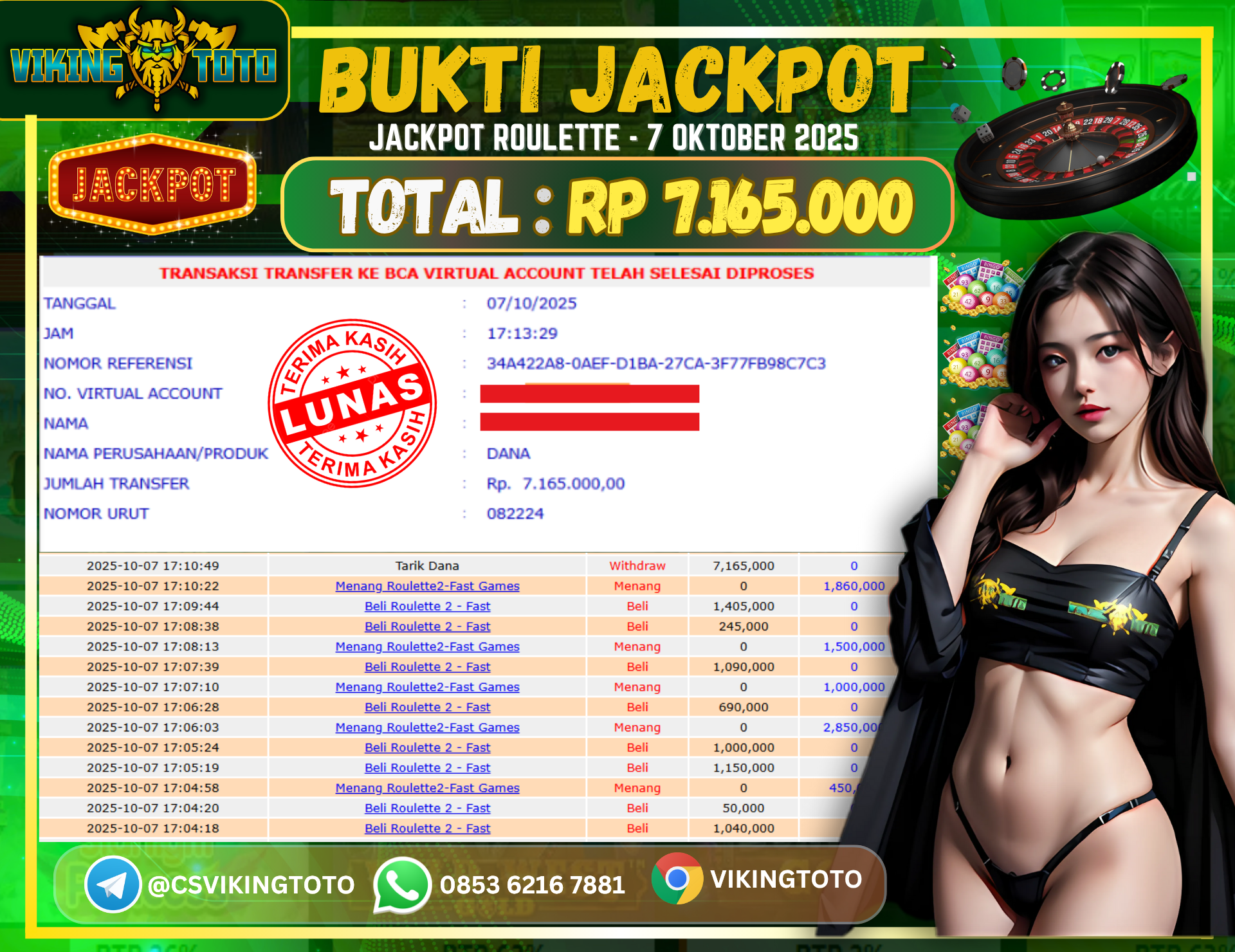 Bukti Jackpot Lunas VikingToto