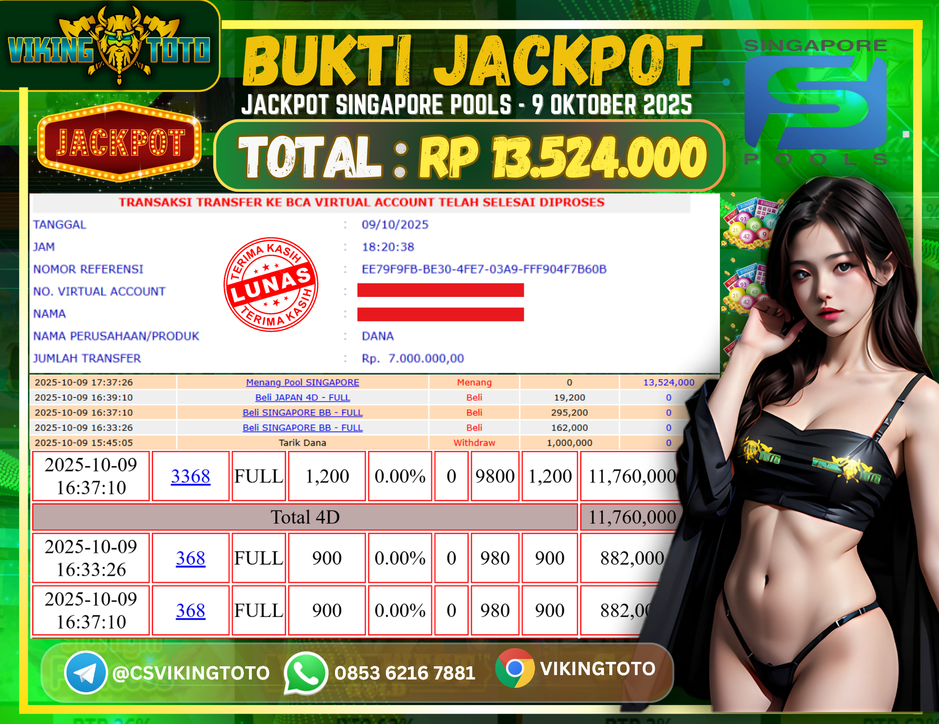 Bukti Jackpot Lunas VikingToto