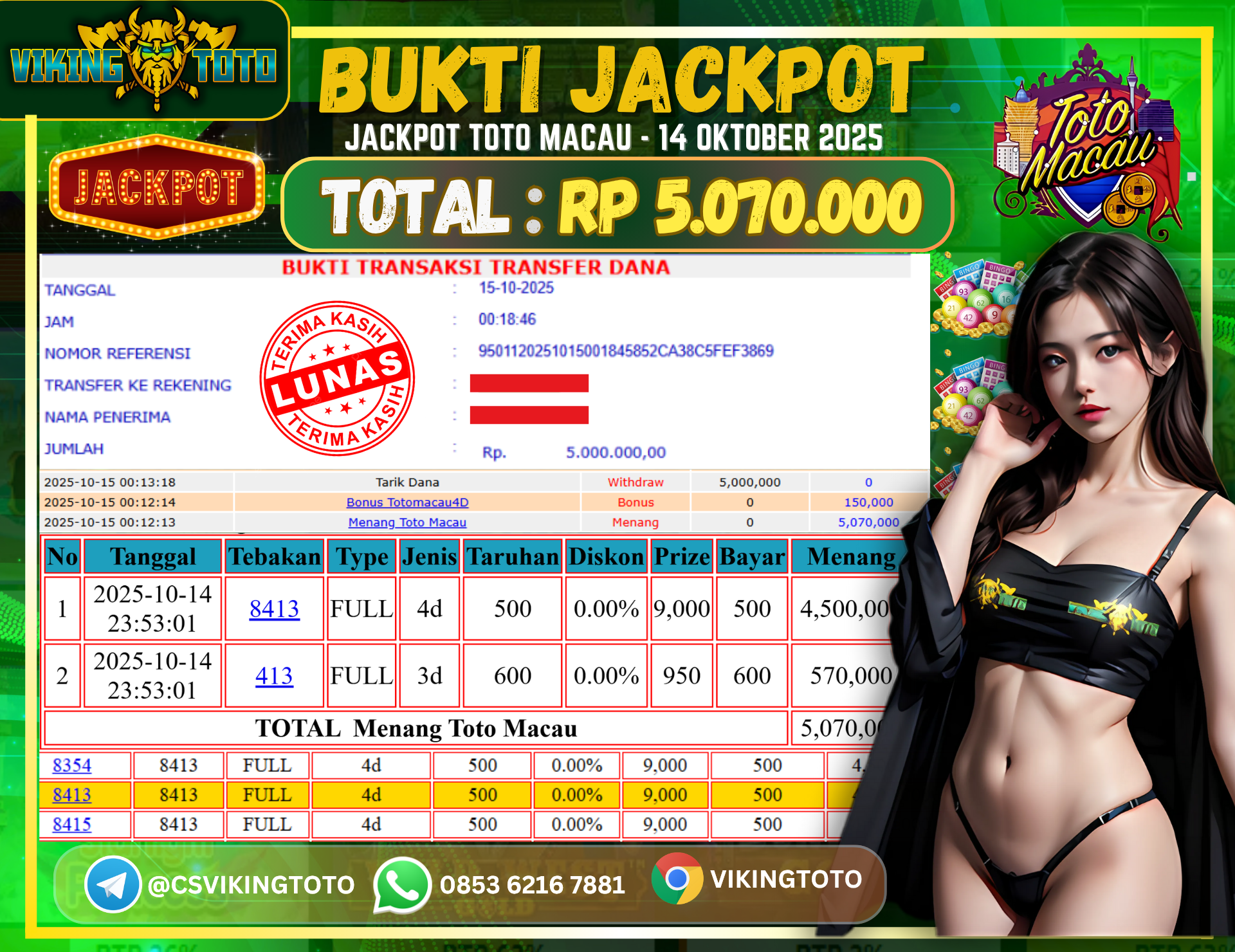 Bukti Jackpot Lunas VikingToto