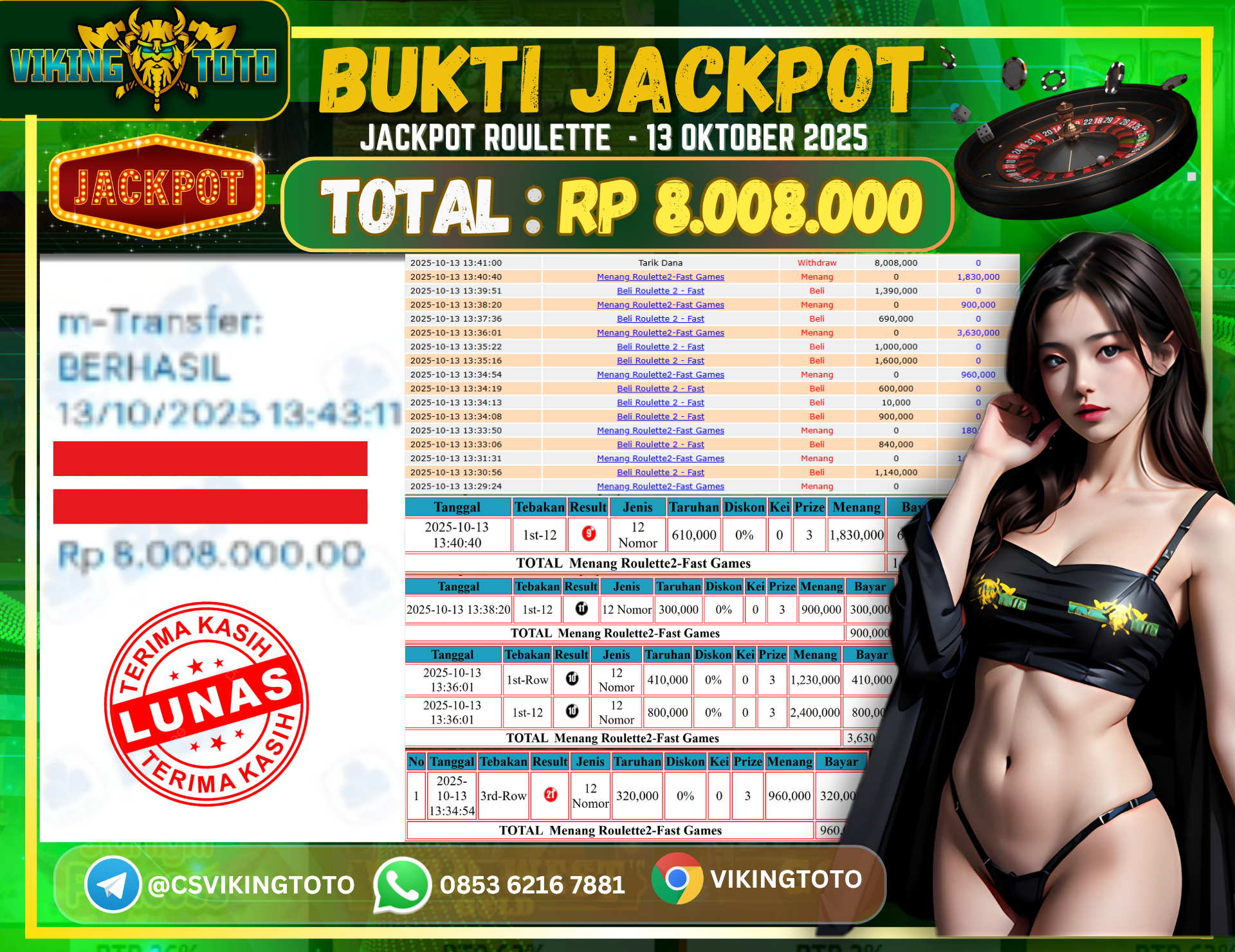 Bukti Jackpot Lunas VikingToto