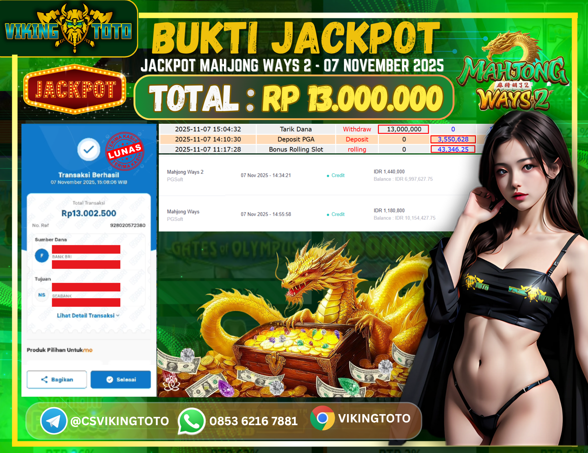 Bukti Jackpot Lunas VikingToto