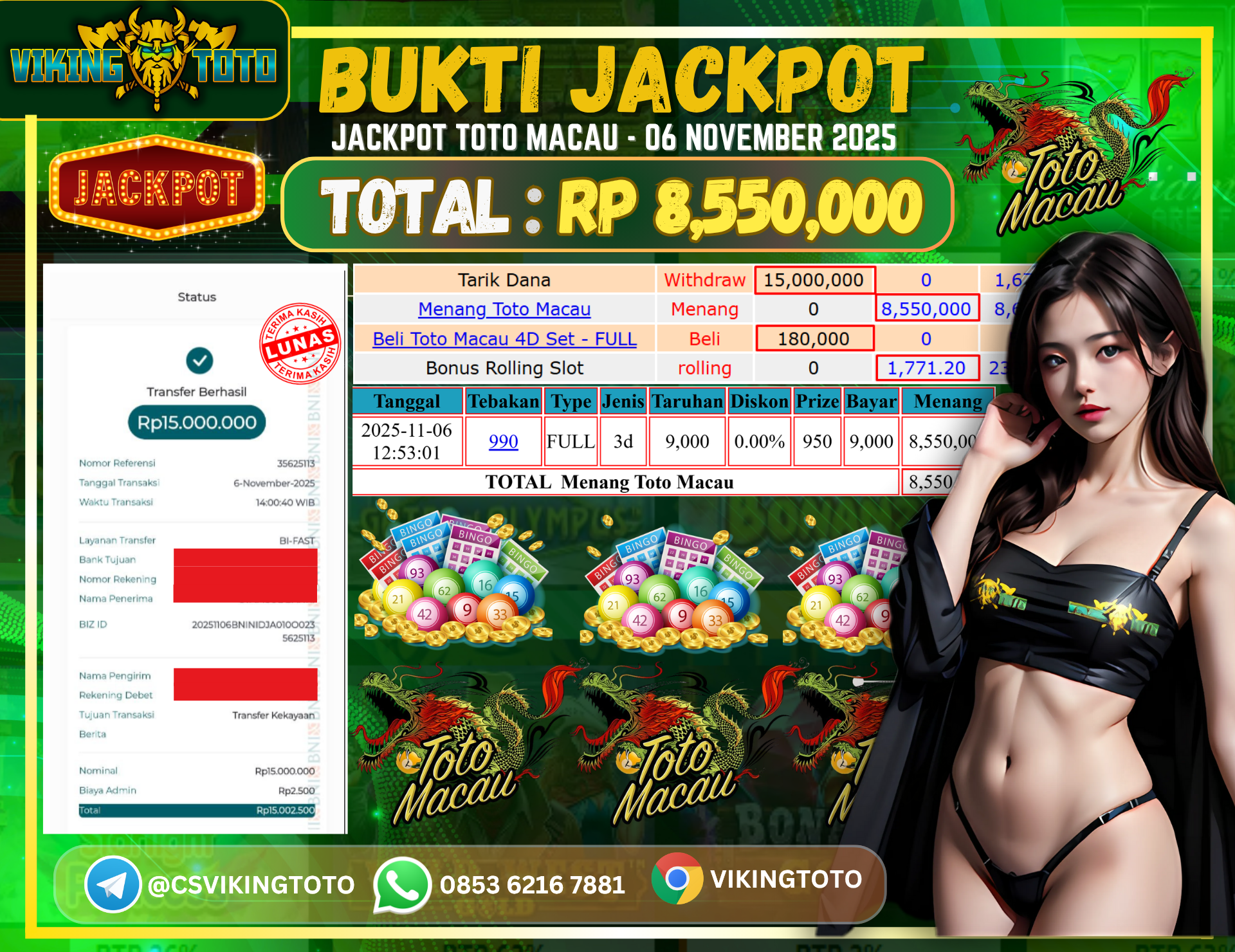 Bukti Jackpot Lunas VikingToto