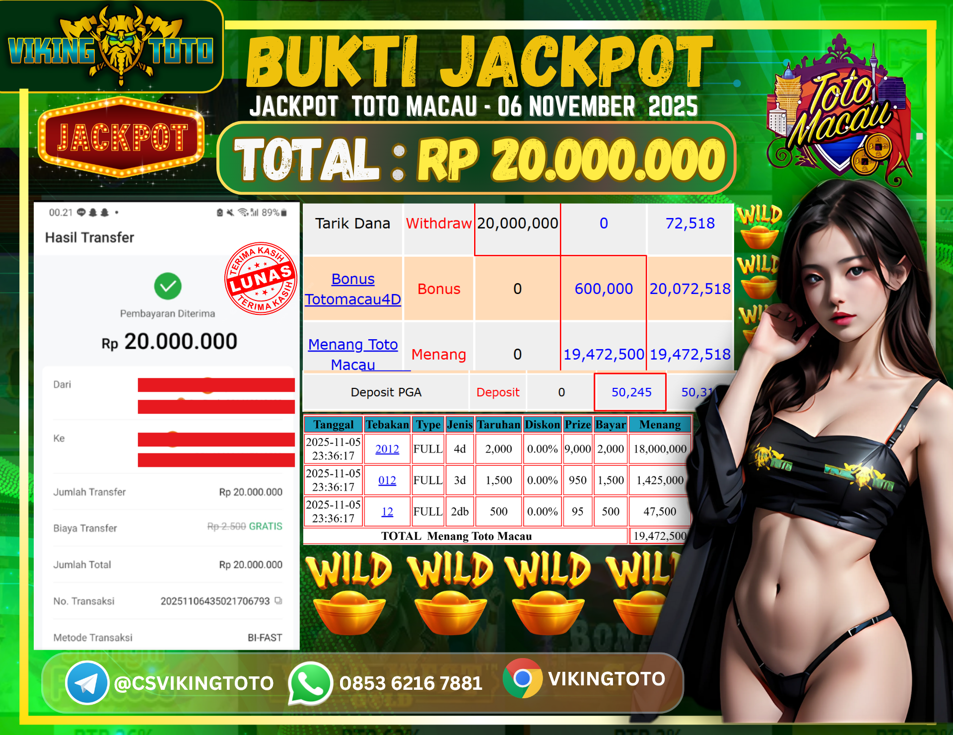 Bukti Jackpot Lunas VikingToto
