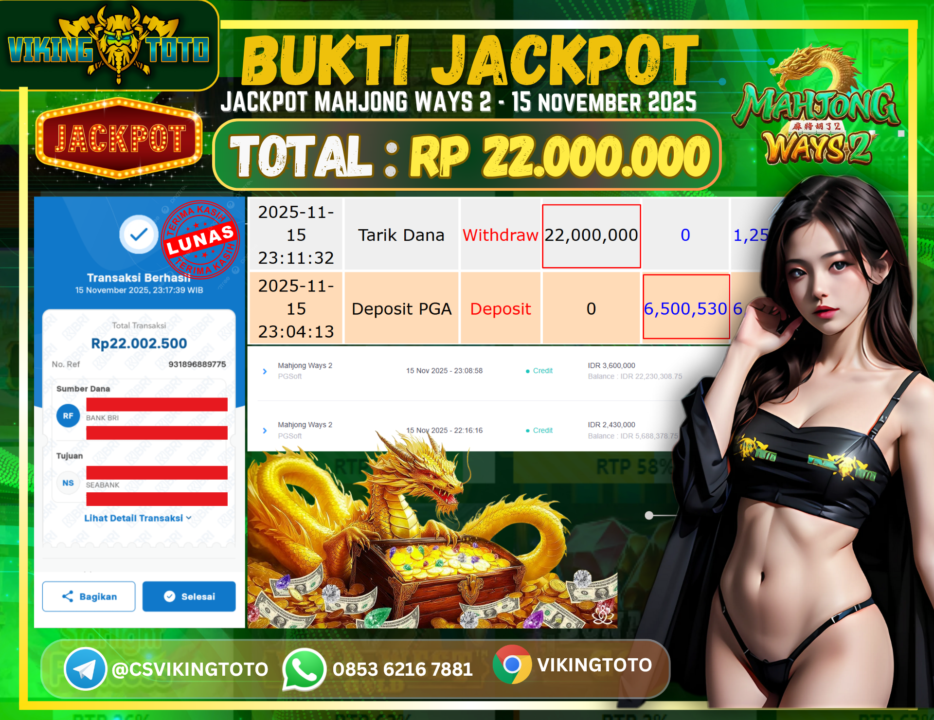 Bukti Jackpot Lunas VikingToto
