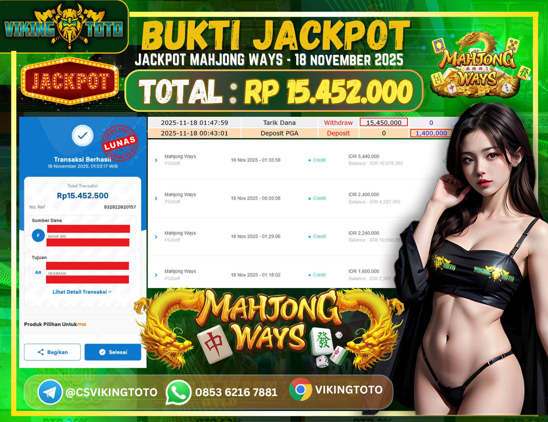 Bukti Jackpot Lunas VikingToto