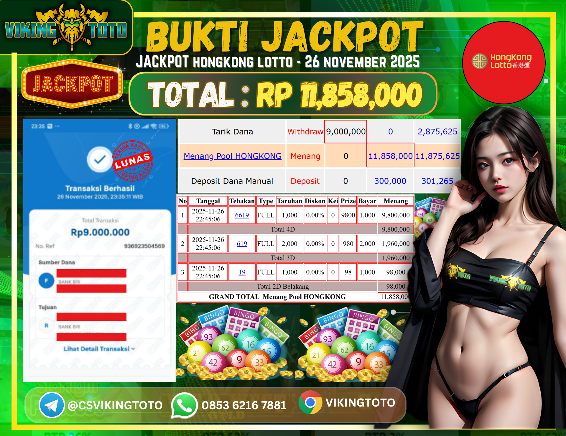 Bukti Jackpot Lunas VikingToto