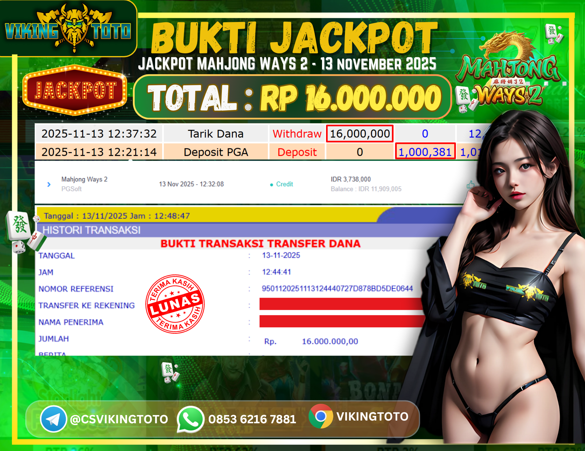 Bukti Jackpot Lunas VikingToto