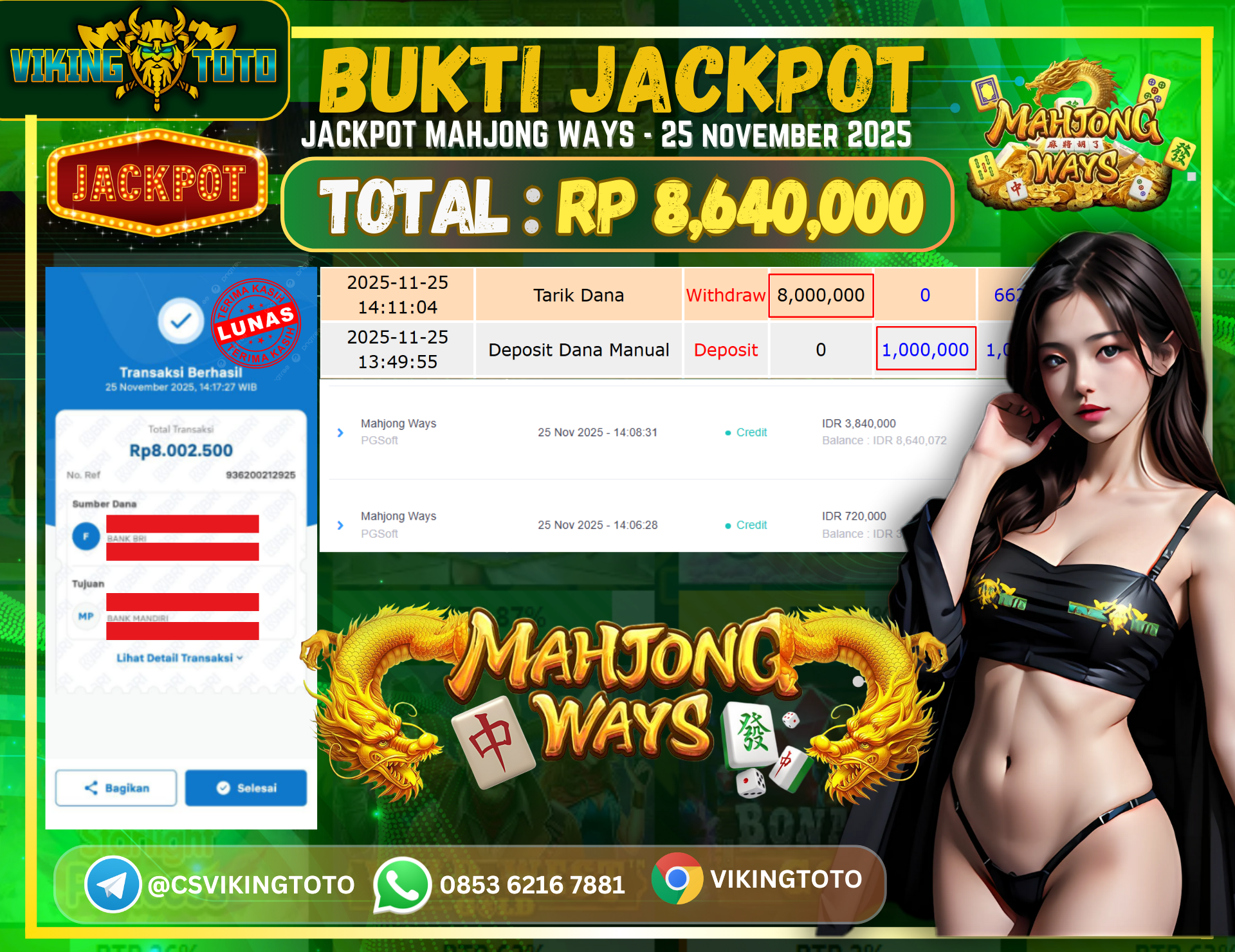 Bukti Jackpot Lunas VikingToto