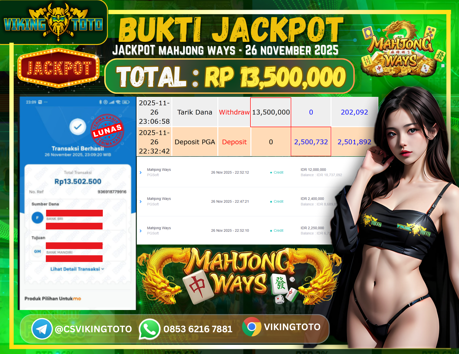 Bukti Jackpot Lunas VikingToto