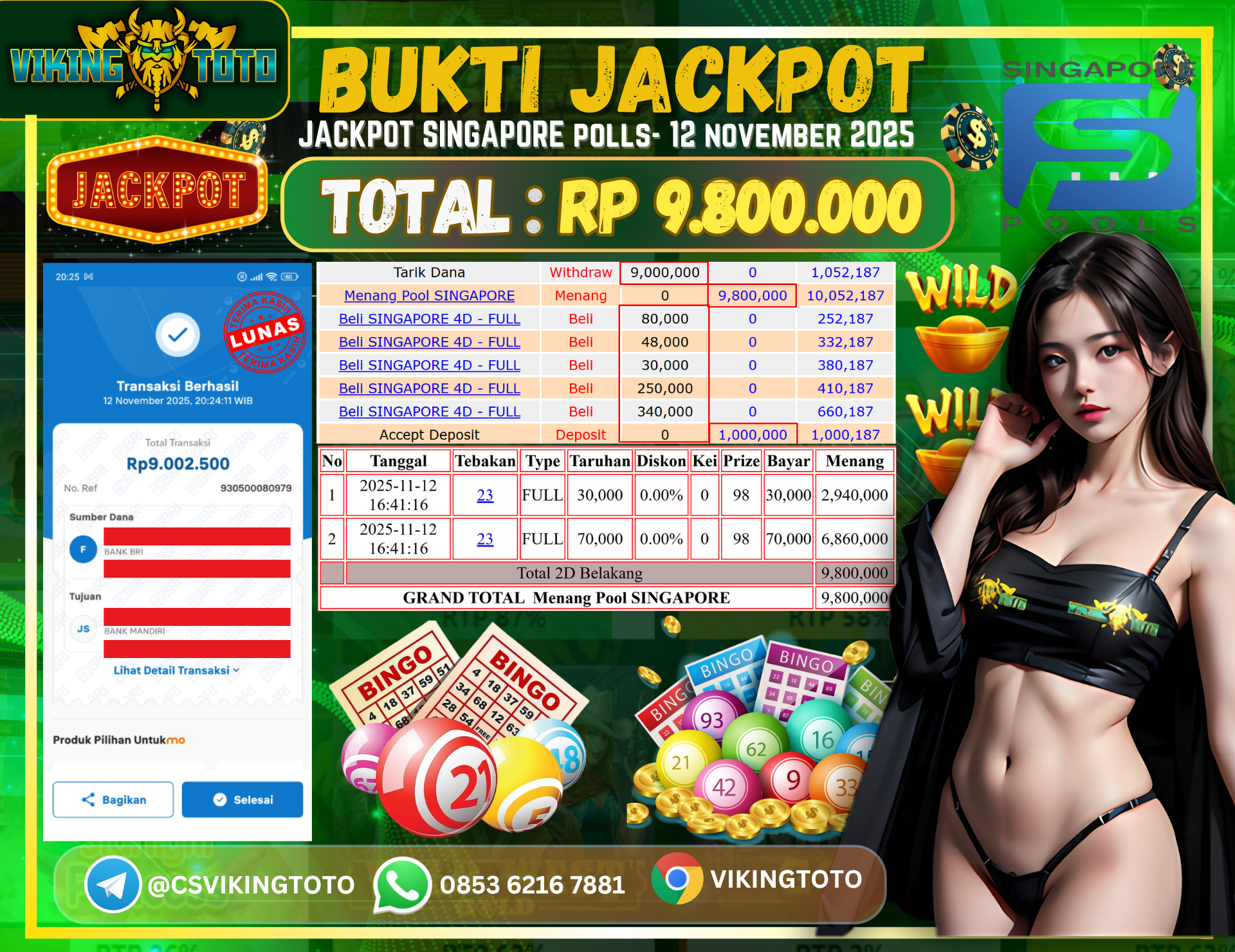 Bukti Jackpot Lunas VikingToto