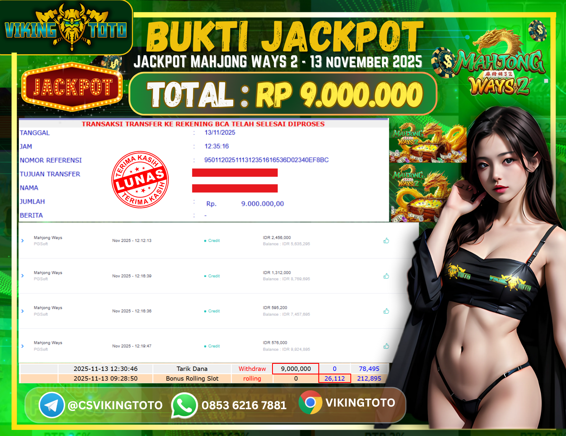 Bukti Jackpot Lunas VikingToto