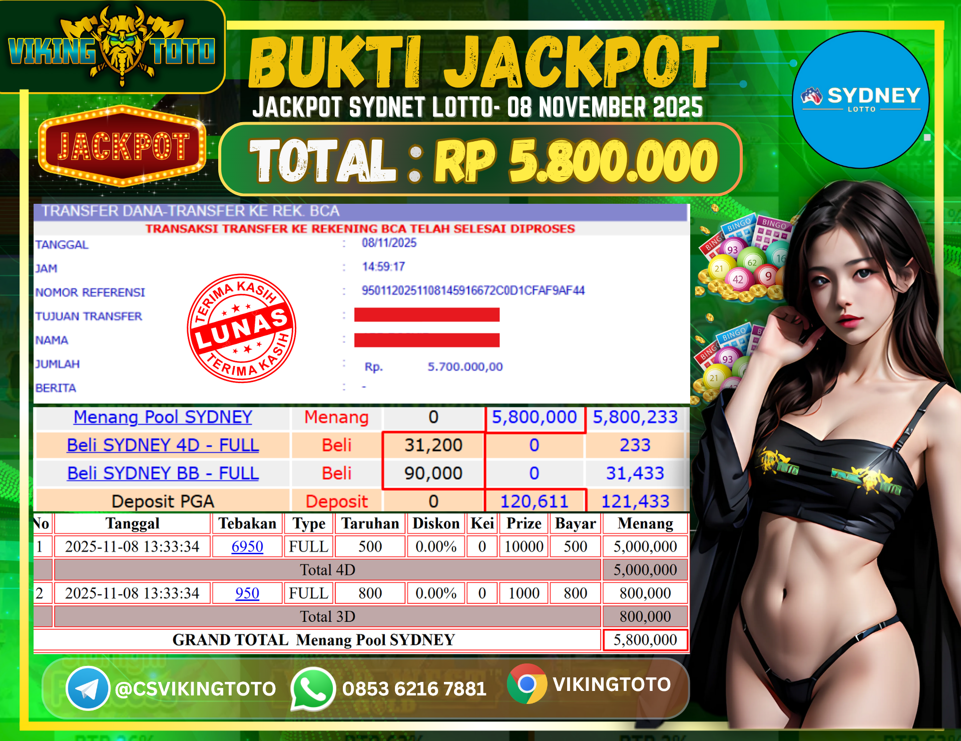 Bukti Jackpot Lunas VikingToto