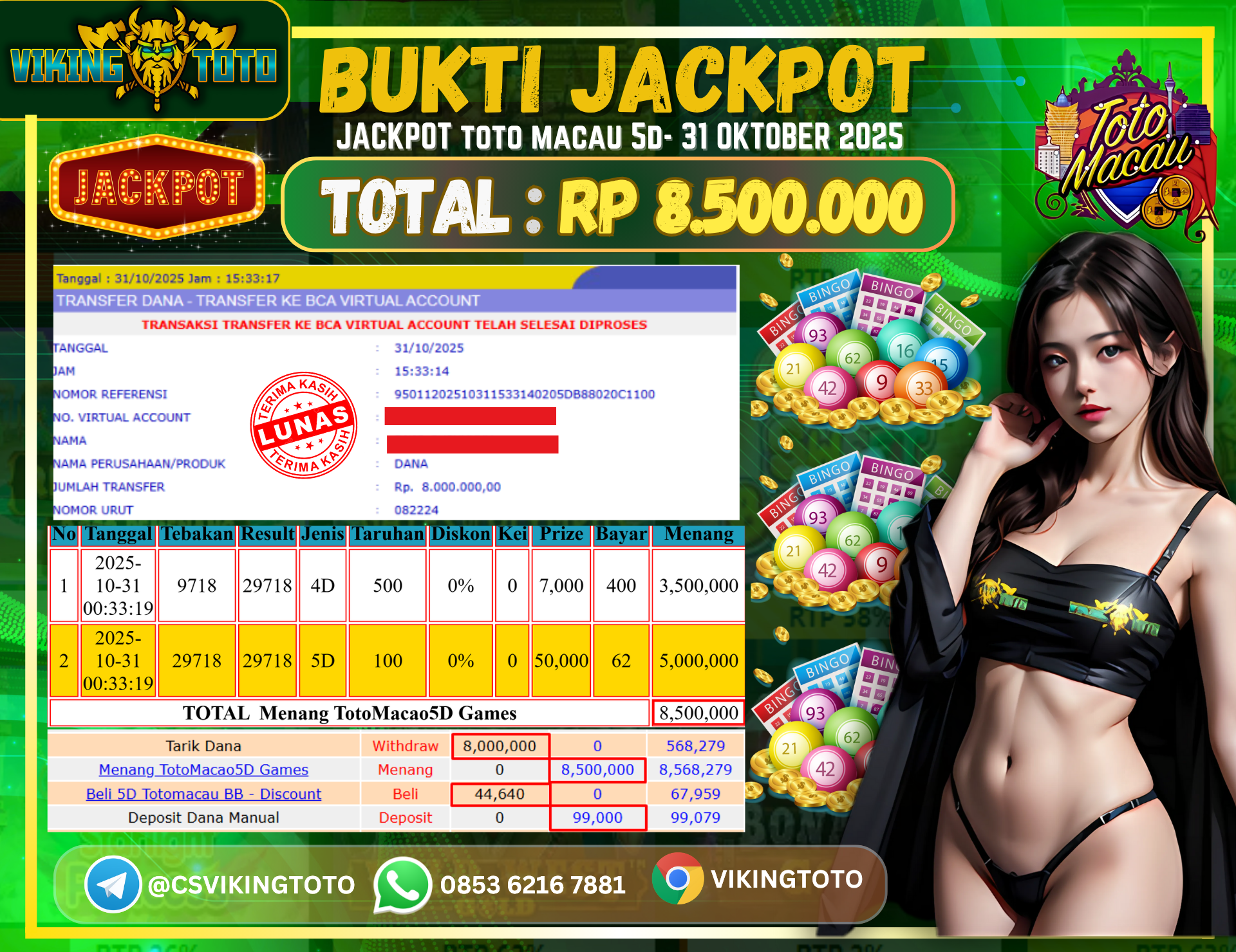 Bukti Jackpot Lunas VikingToto