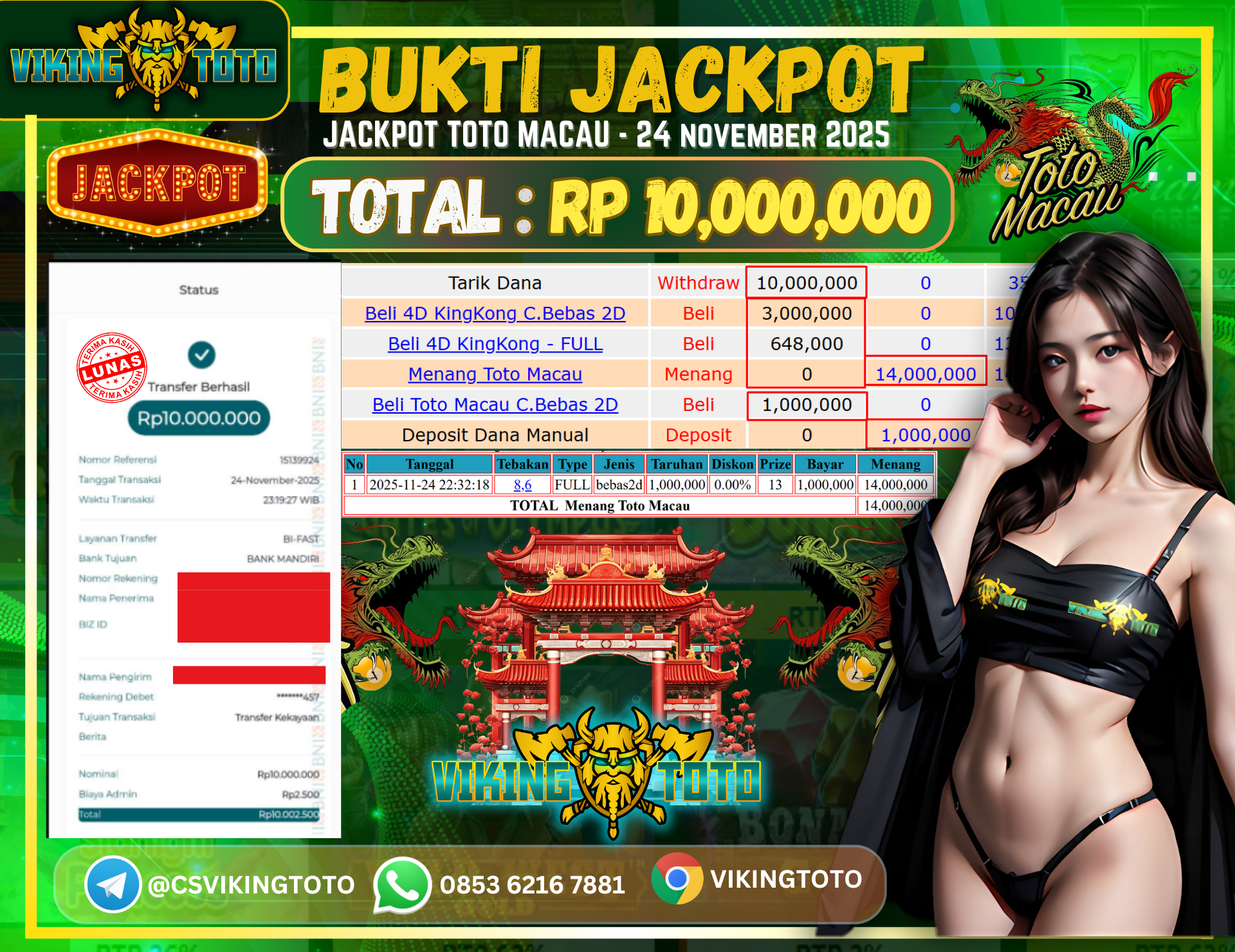 Bukti Jackpot Lunas VikingToto
